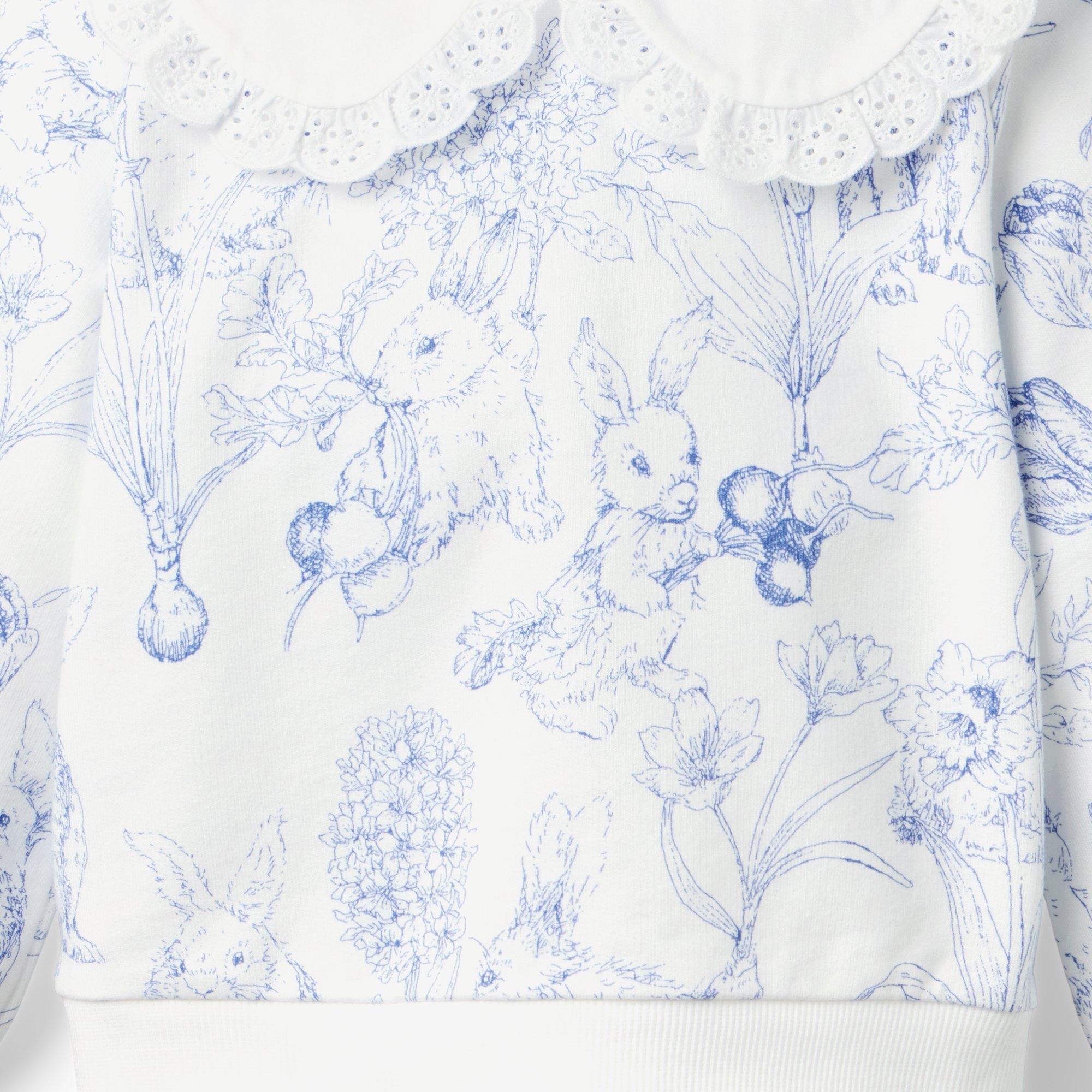 Bunny Toile Collared Sweatshirt image number 1