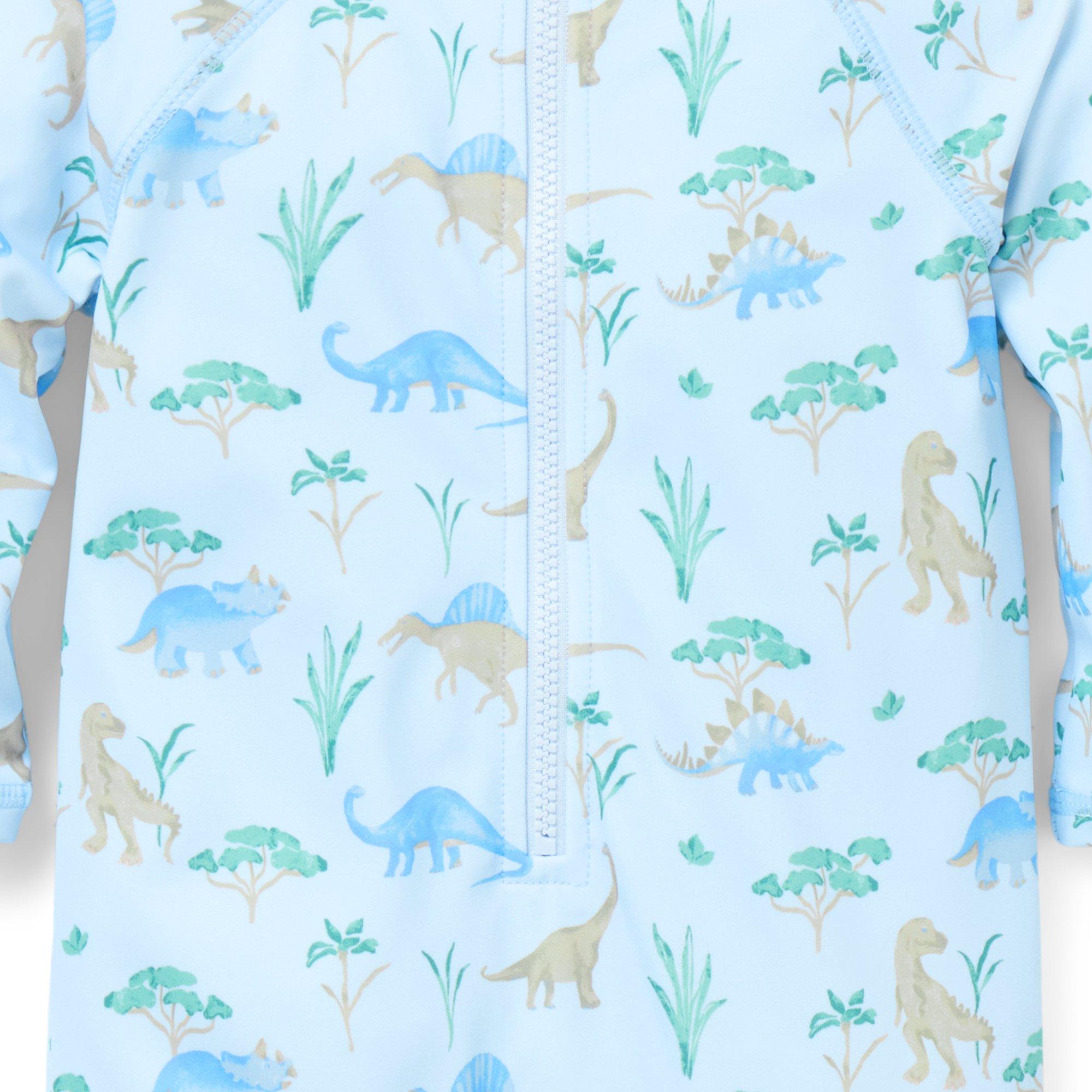 Baby Recycled Dinosaur Rash Guard Swimsuit image number 1