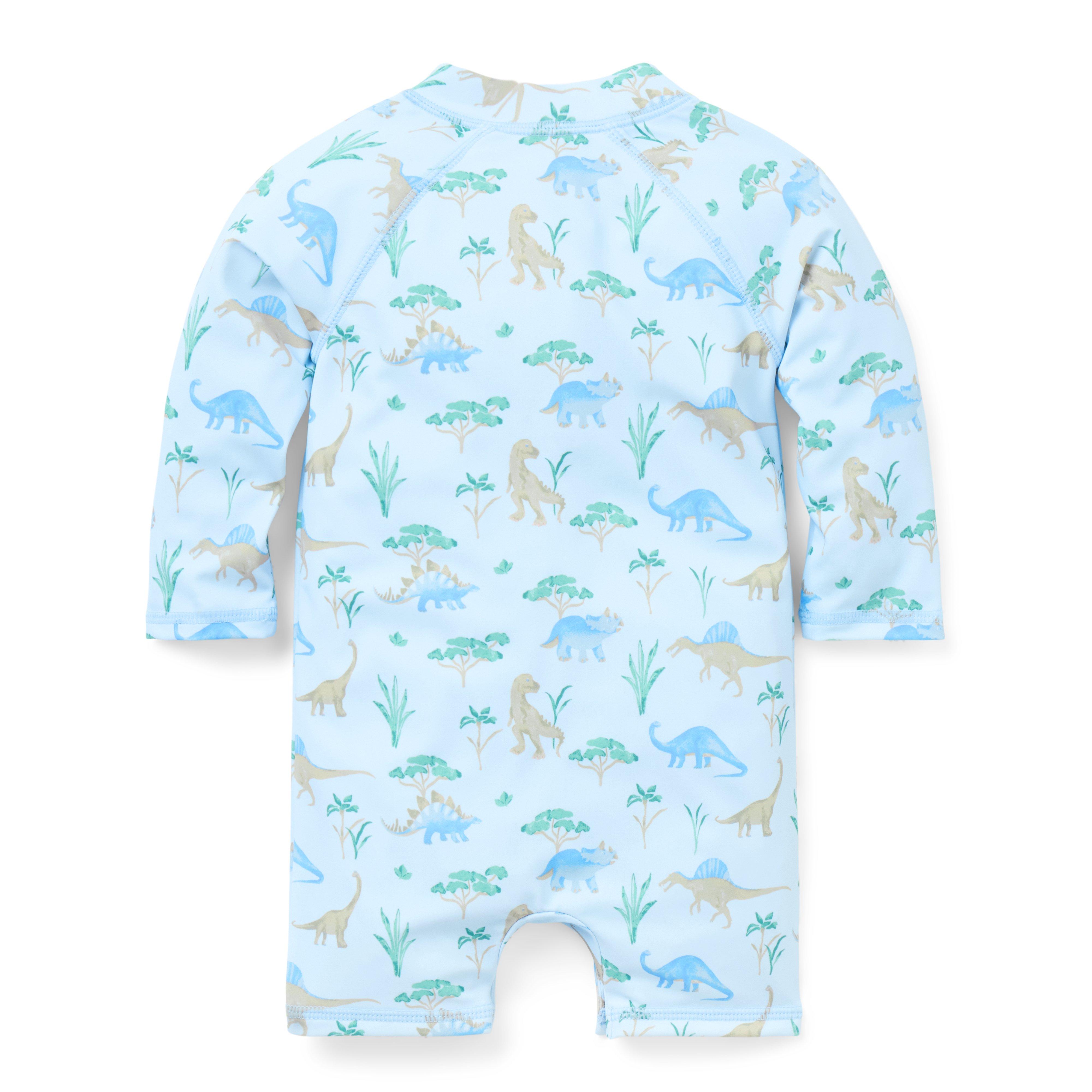 Baby Recycled Dinosaur Rash Guard Swimsuit image number 2