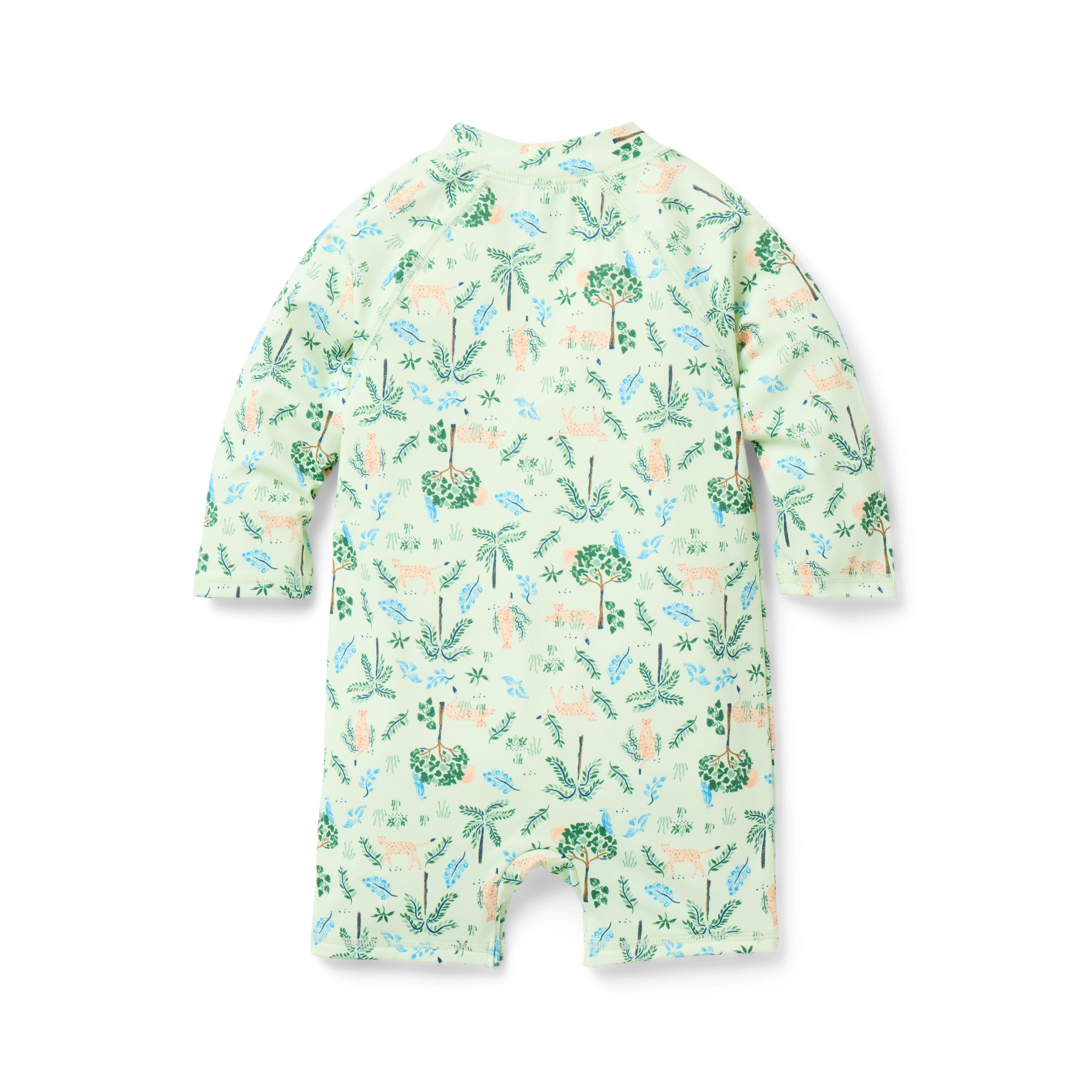 Baby Recycled Cheetah Rash Guard Swimsuit image number 2