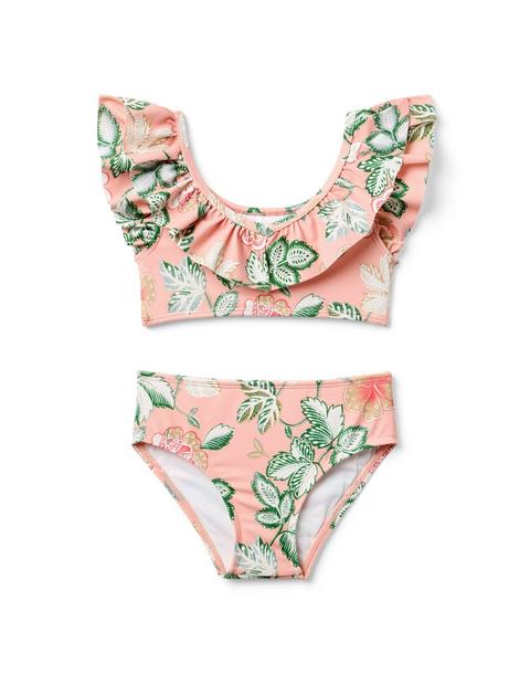 Recycled Floral Ruffle 2-Piece Swimsuit