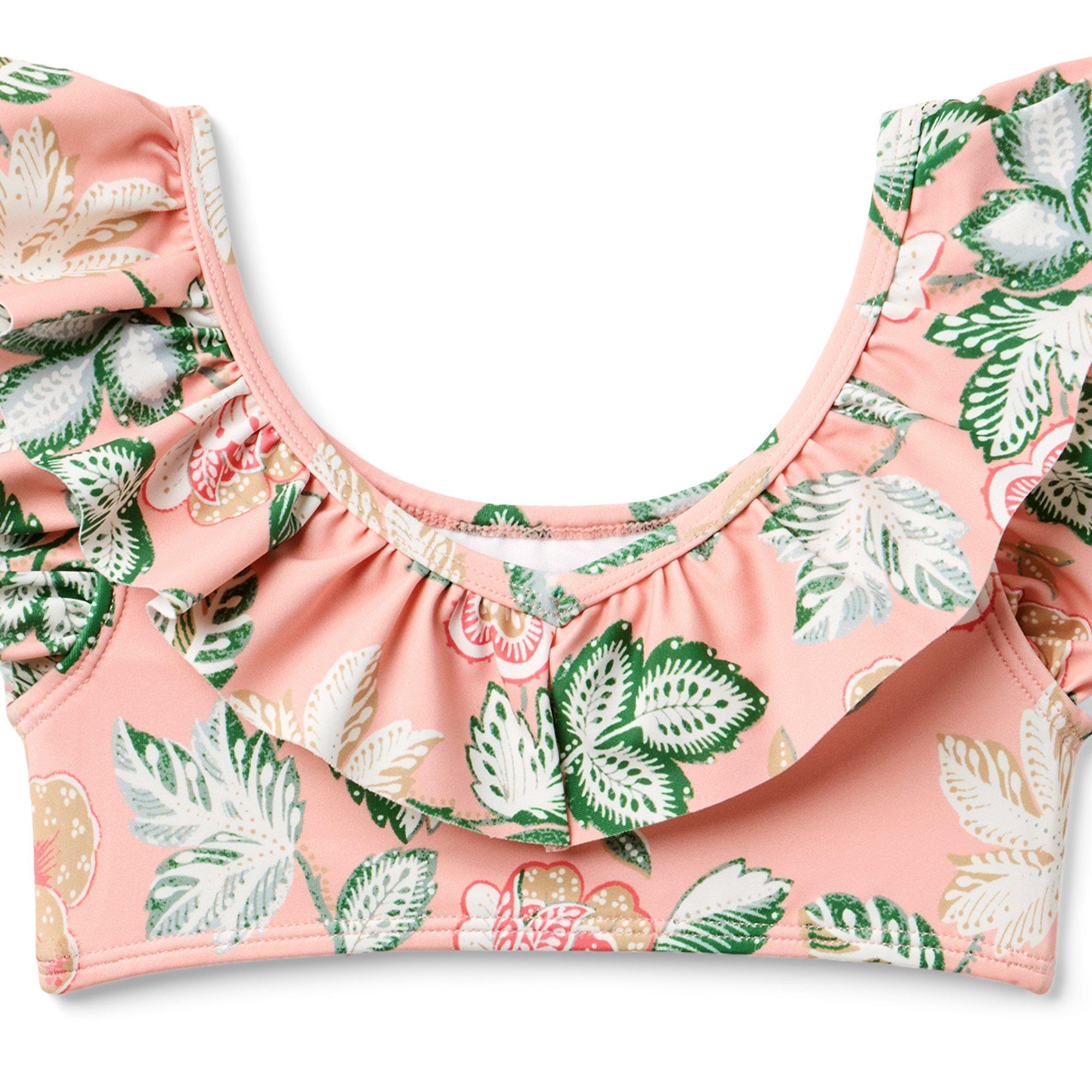 Recycled Floral Ruffle 2-Piece Swimsuit image number 1