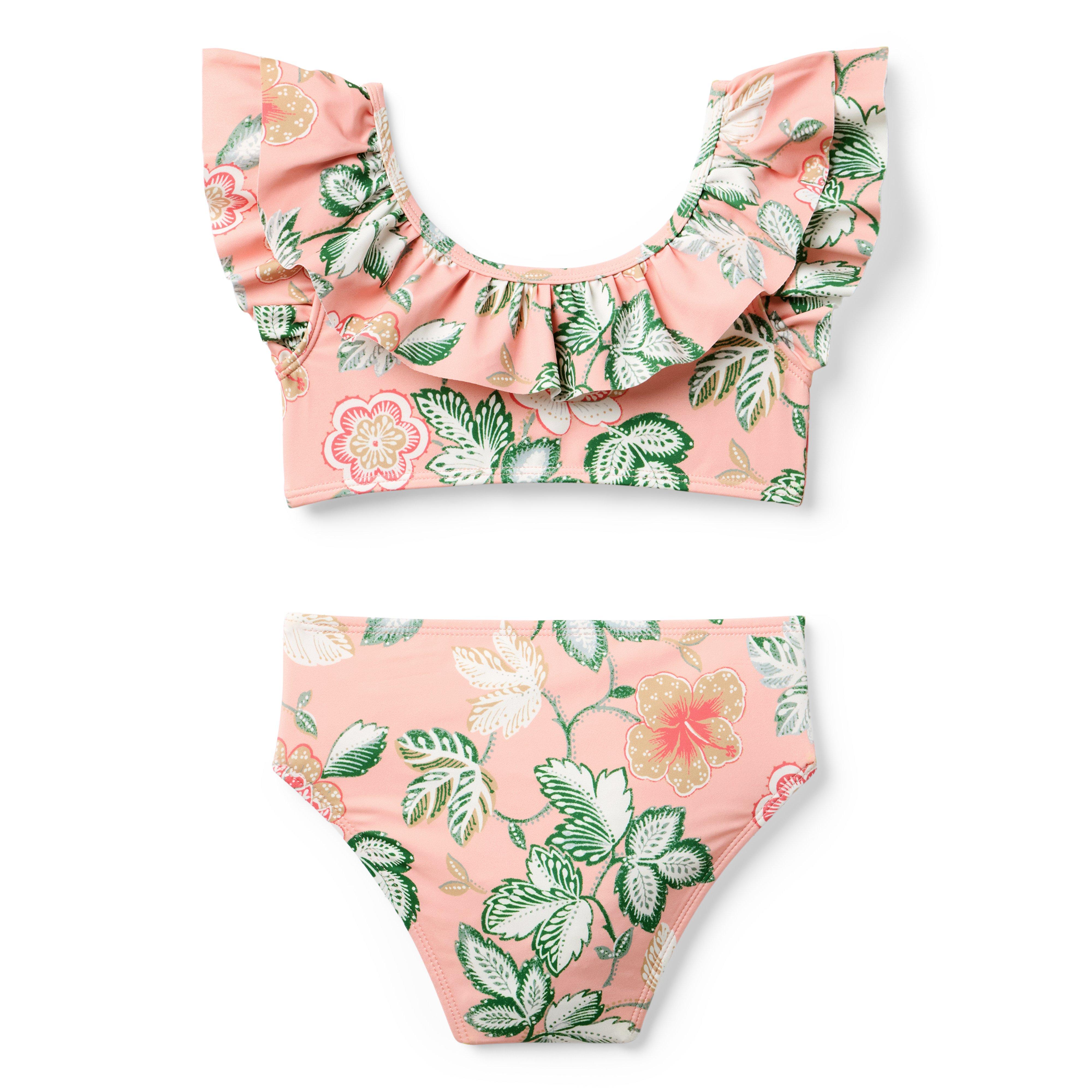 Recycled Floral Ruffle 2-Piece Swimsuit image number 2