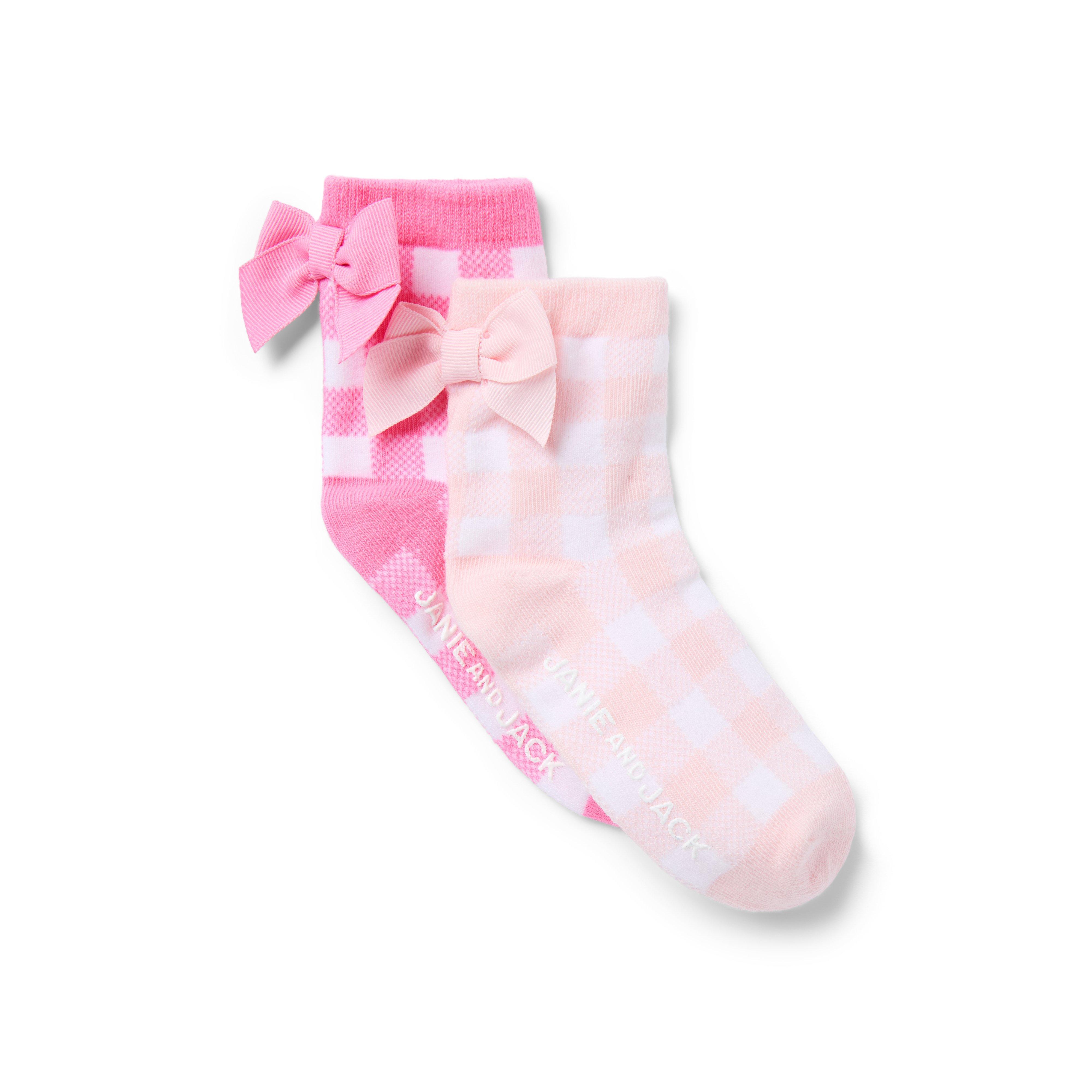 Gingham Bow Sock 2-Pack
