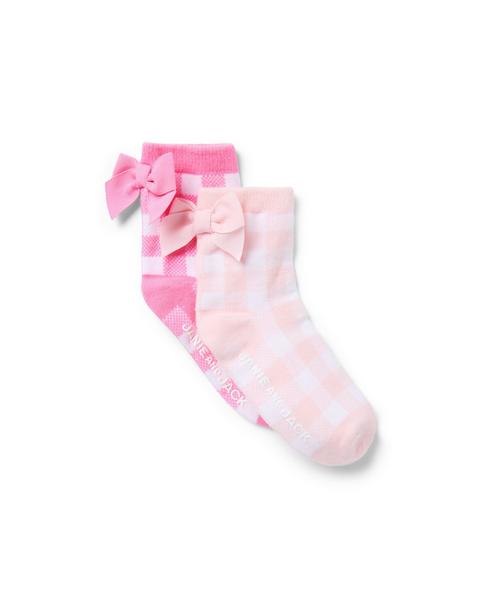 Gingham Bow Sock 2-Pack