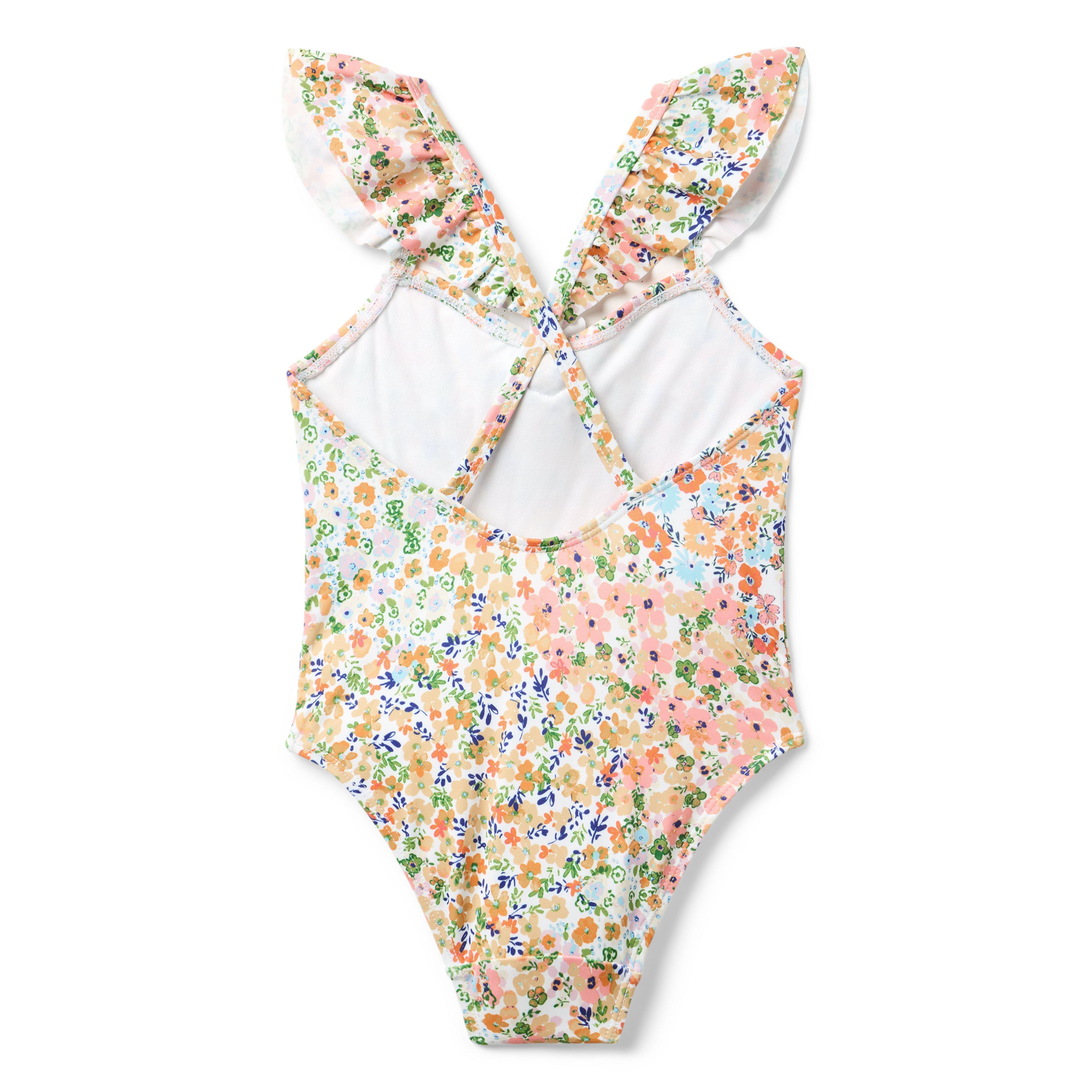 Recycled Floral Ruffle Rosette Swimsuit image number 2