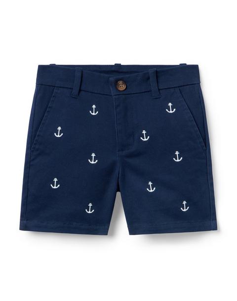 Embroidered Anchor Twill Short