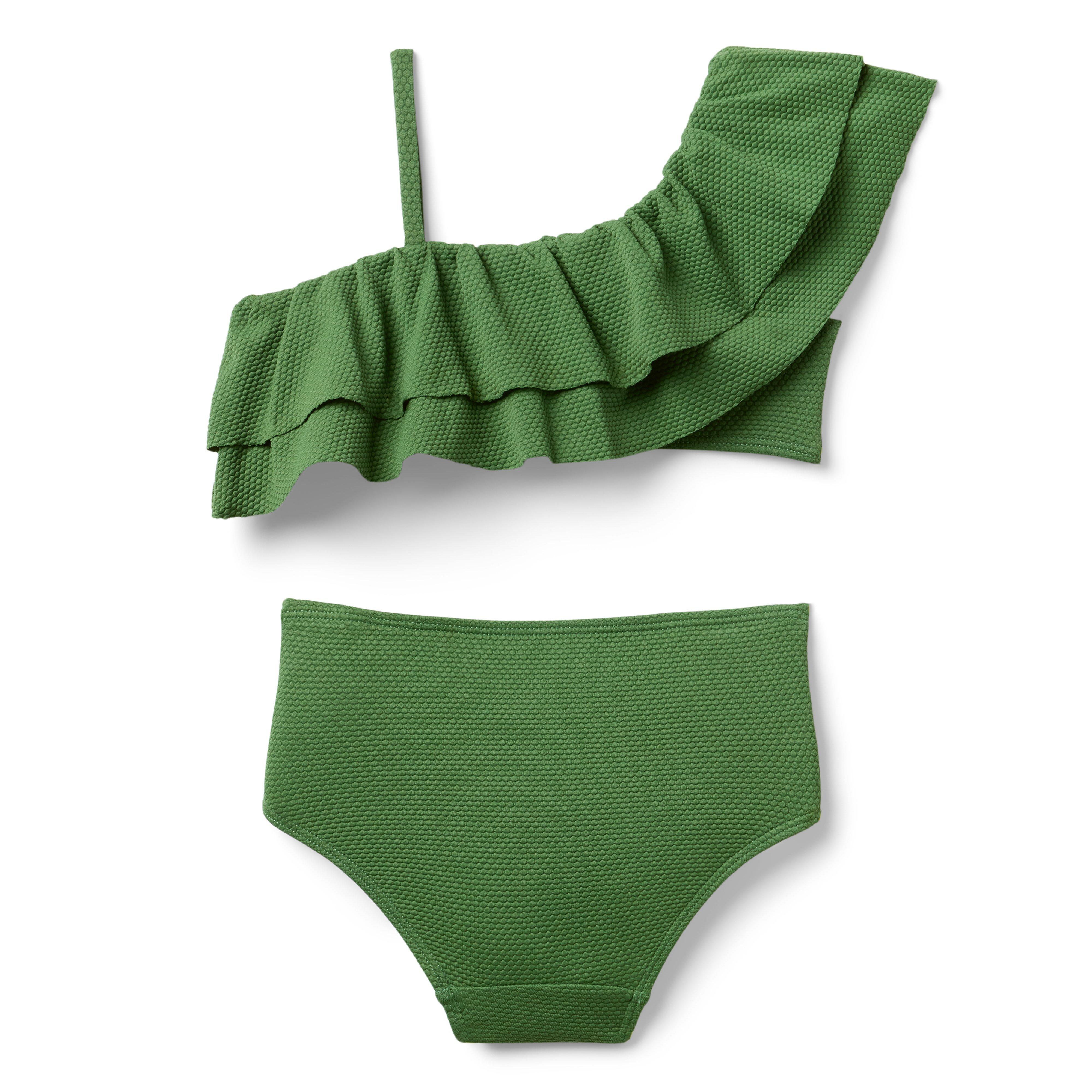 Recycled Ruffle Shoulder 2-Piece Swimsuit image number 2