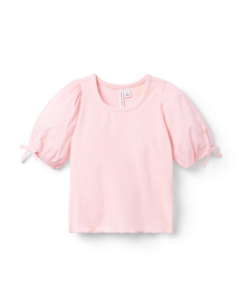 Ribbed Puff Sleeve Top