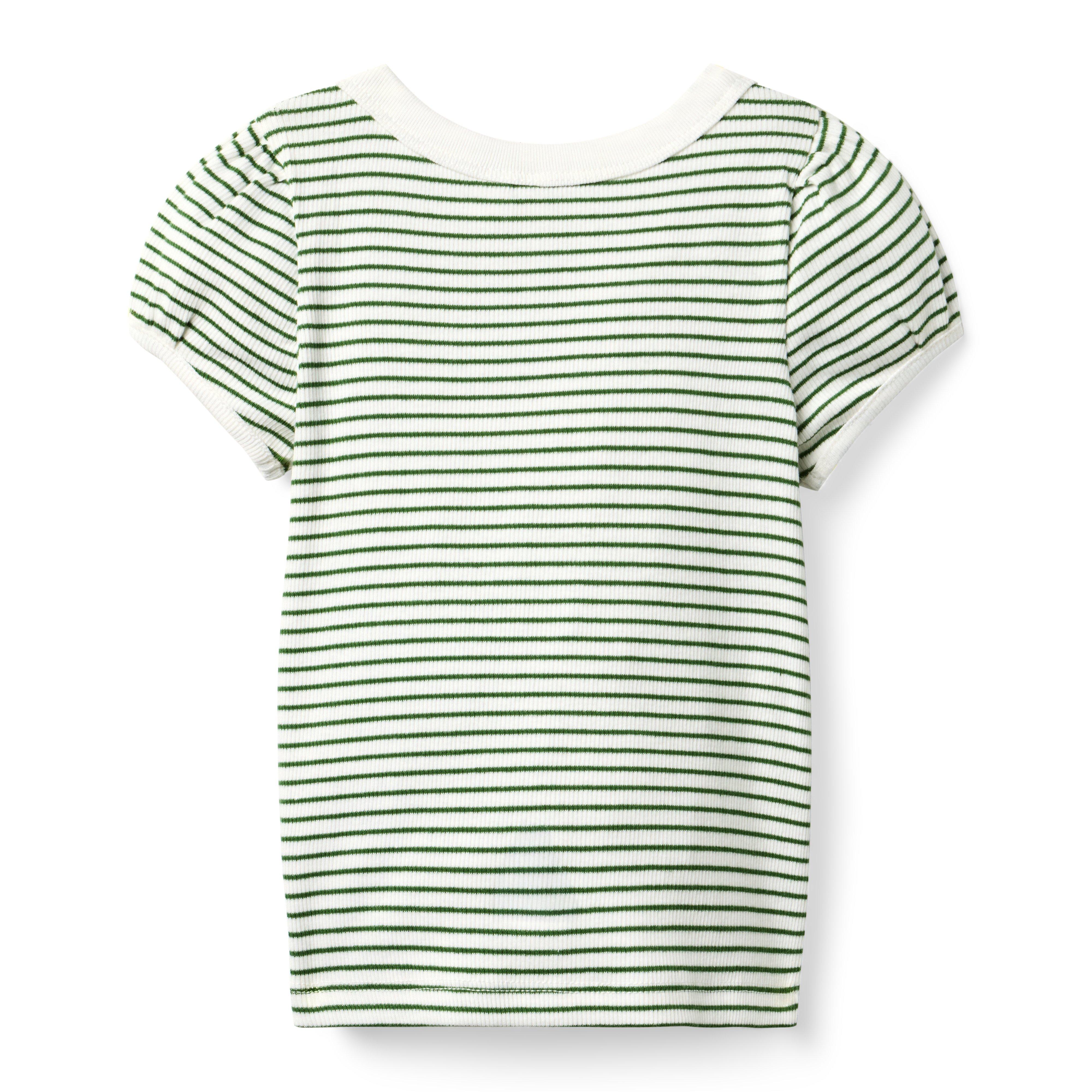 Striped Ribbed Puff Sleeve Top image number 2