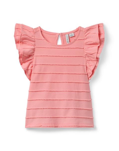 Scalloped Flutter Sleeve Top