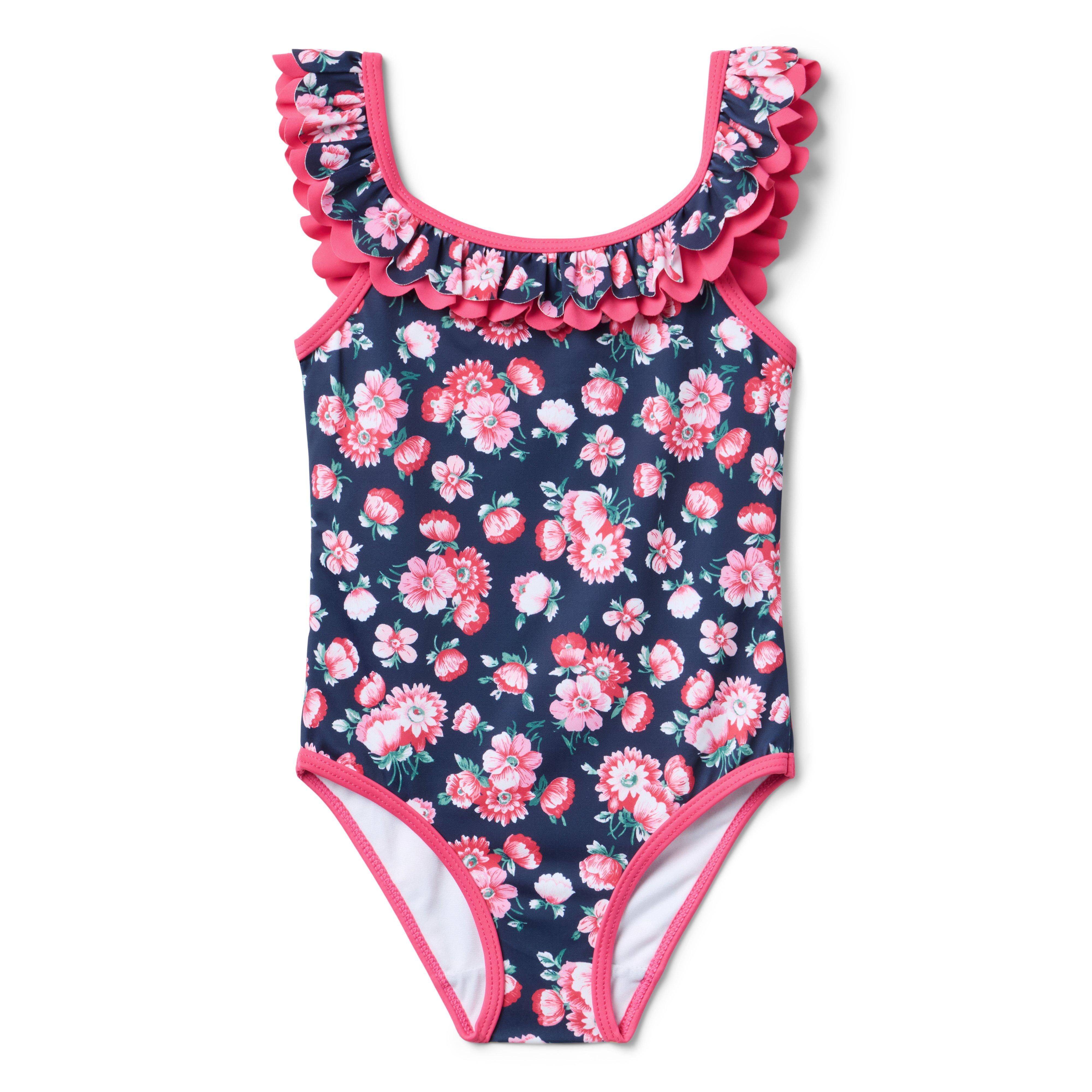 Recycled Floral Scalloped Swimsuit