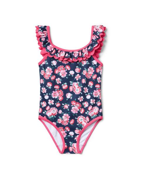 Recycled Floral Scalloped Swimsuit