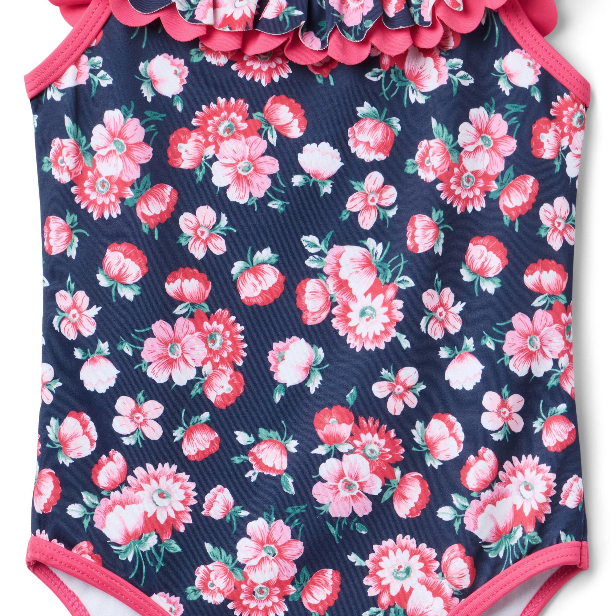 Recycled Floral Scalloped Swimsuit image number 1