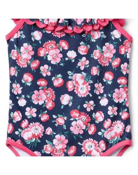 Recycled Floral Scalloped Swimsuit