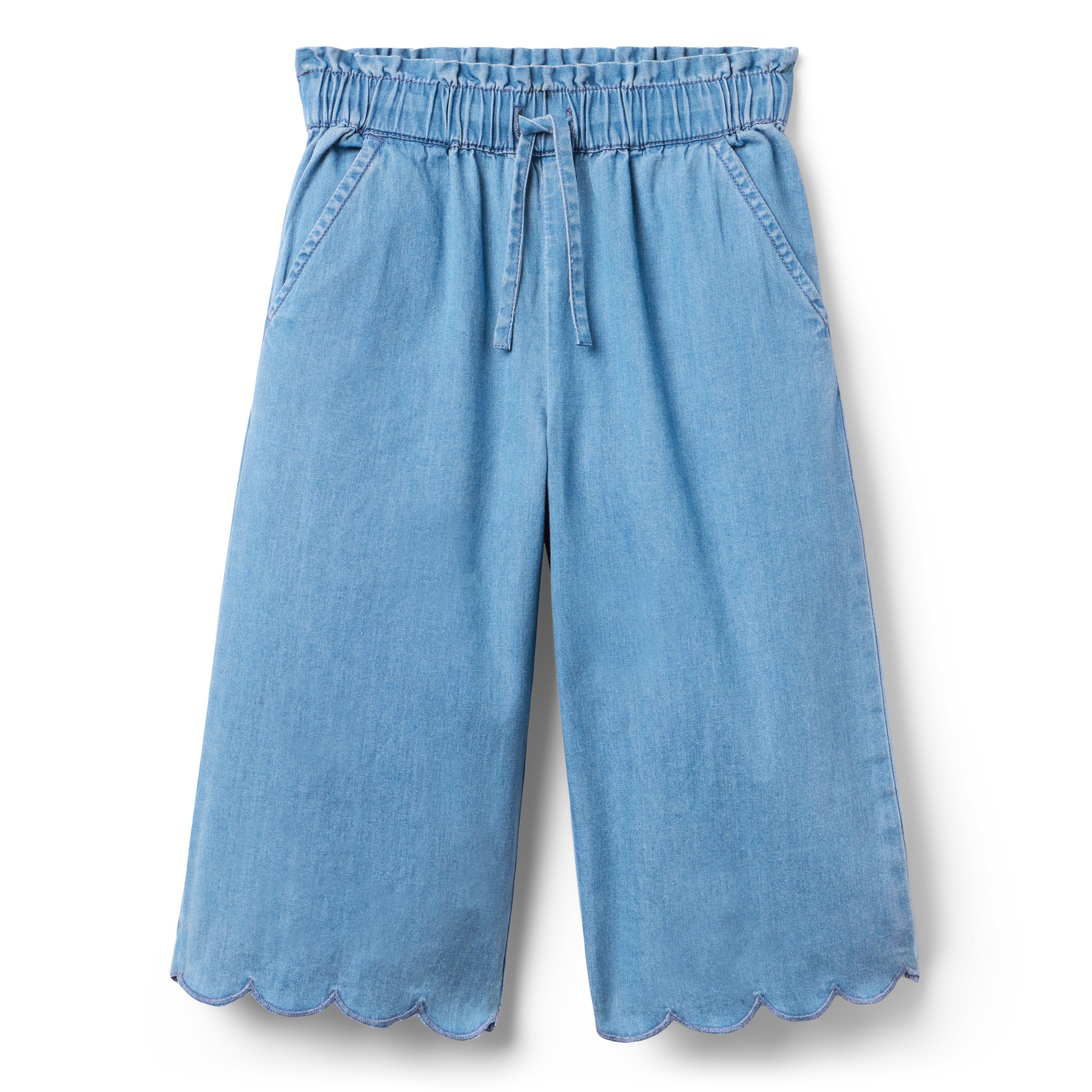 Chambray Scalloped Pant