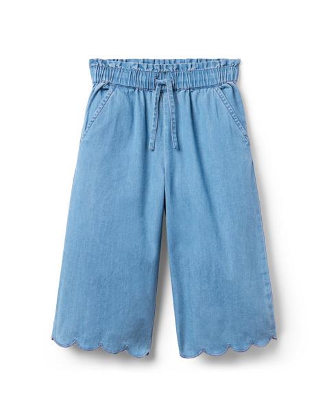 Chambray Scalloped Pant