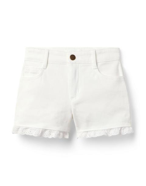 Denim Eyelet Trim Short