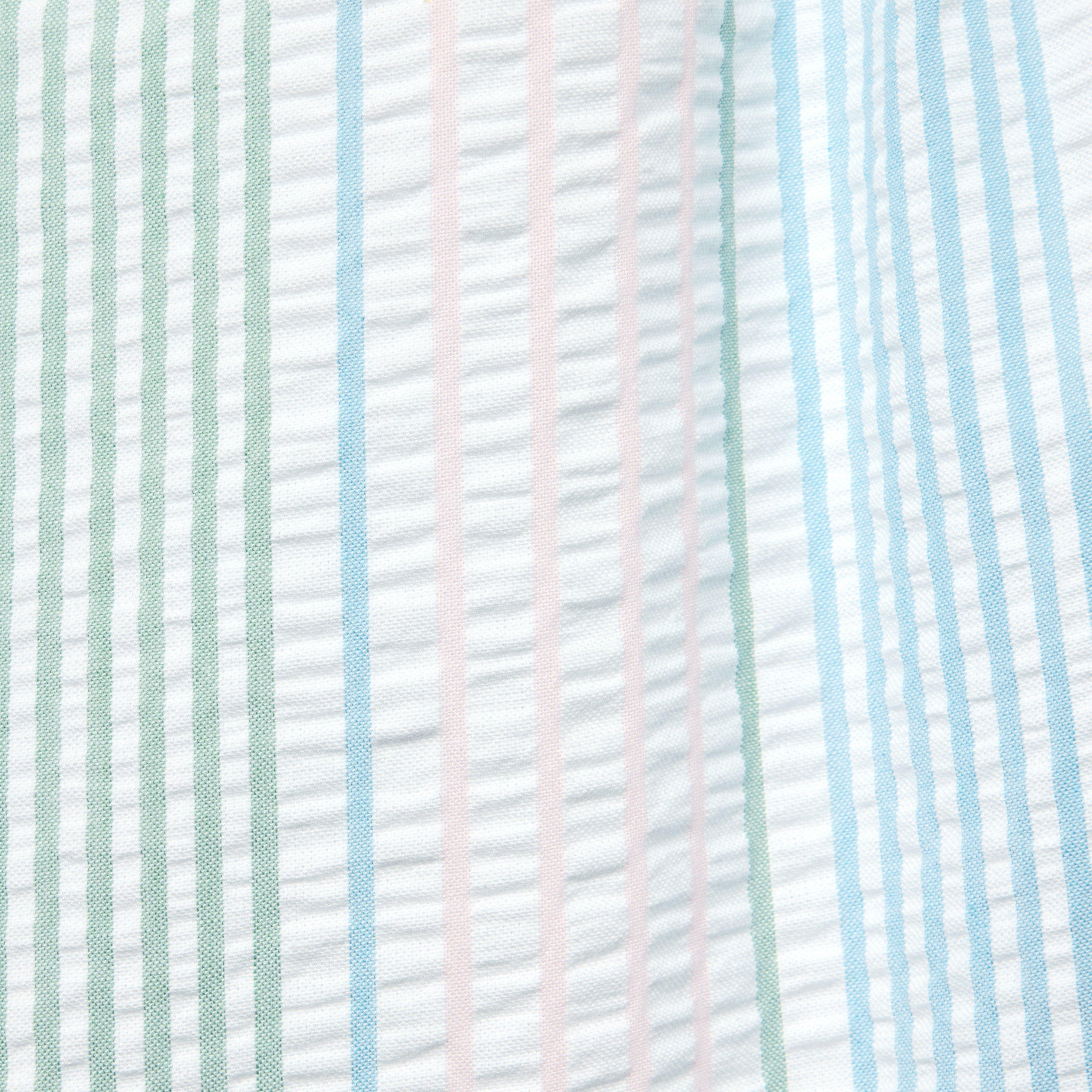 Striped Seersucker Collared Dress image number 1