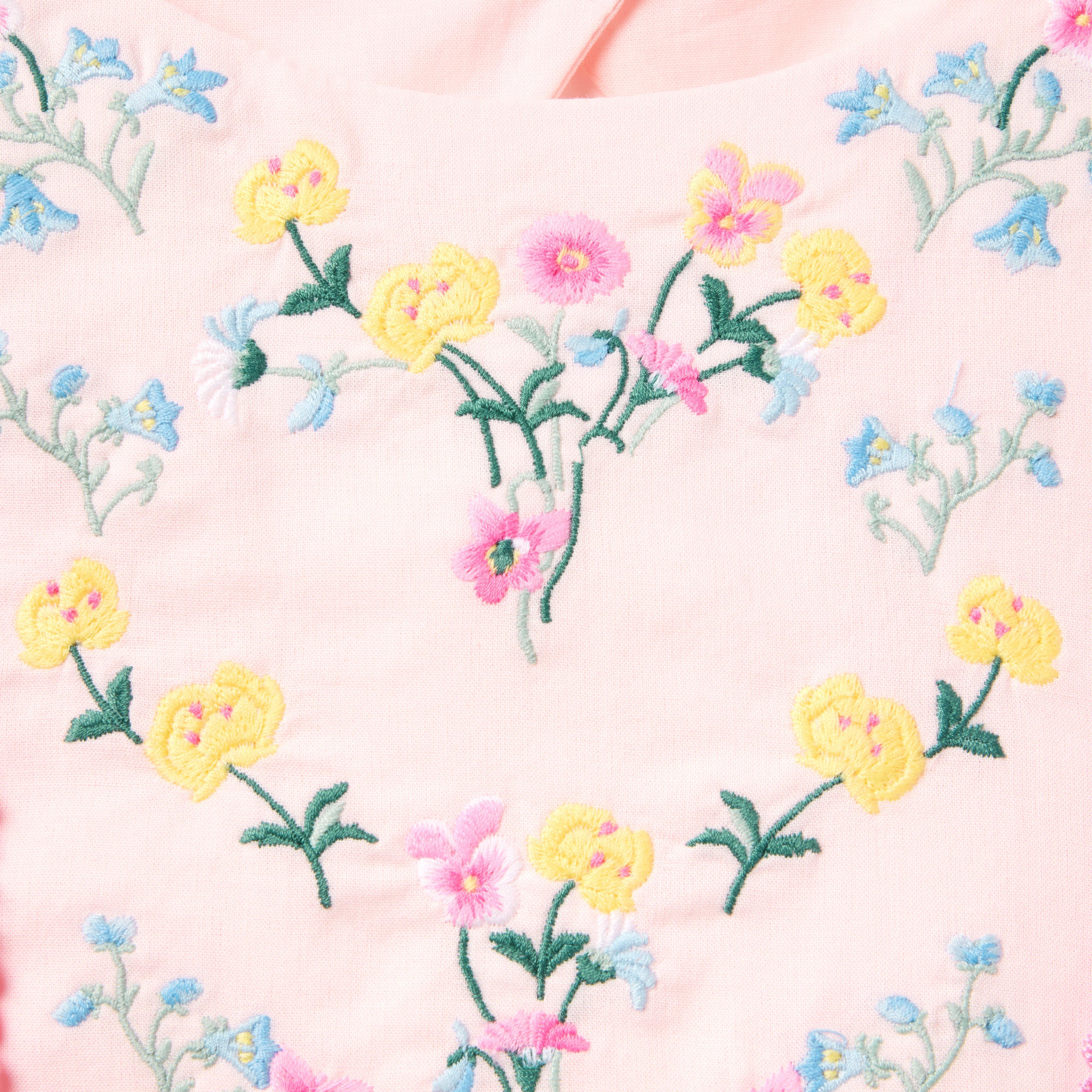 Embroidered Floral Ruffle Dress image number 1