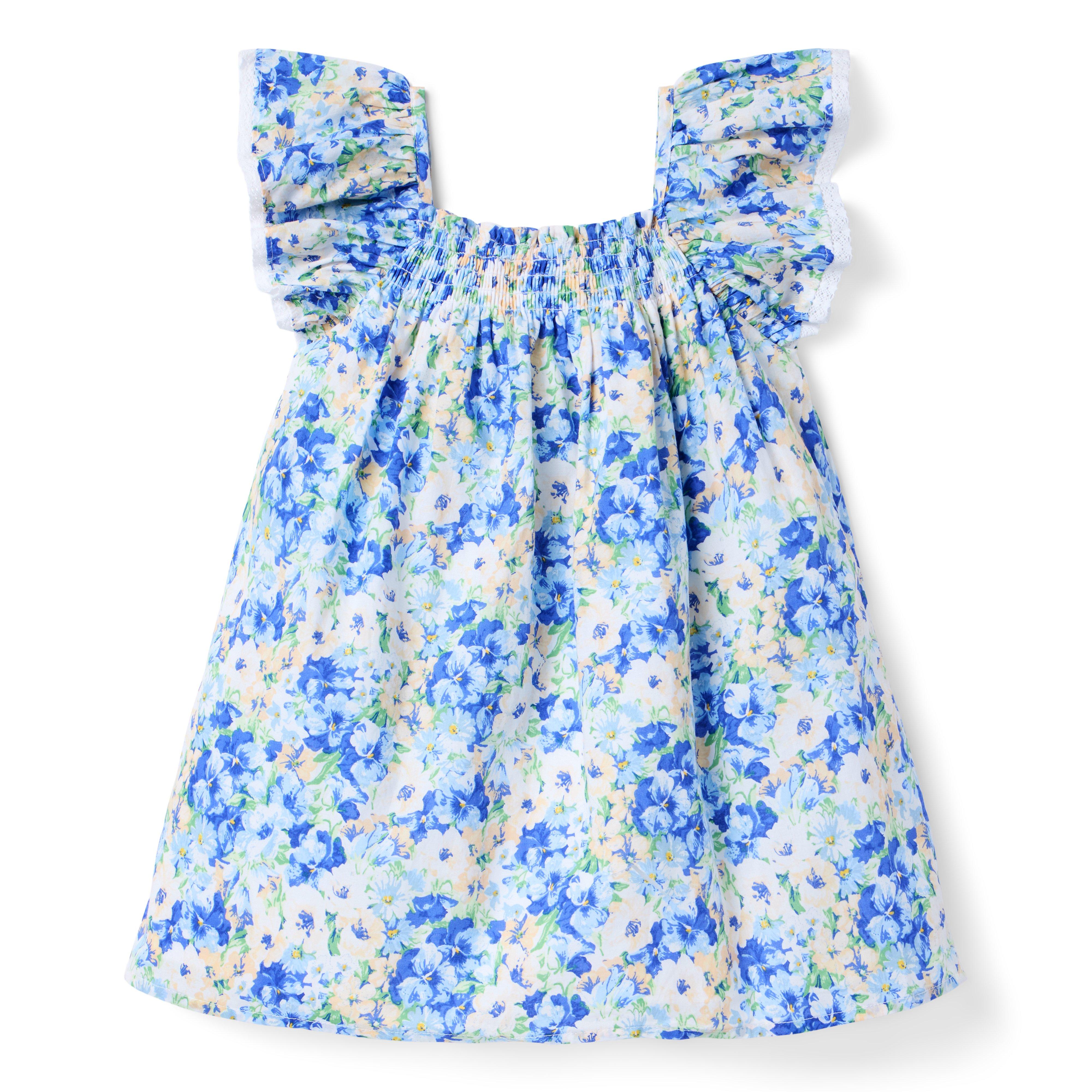 Floral Flutter Sleeve Smocked Dress image number 2