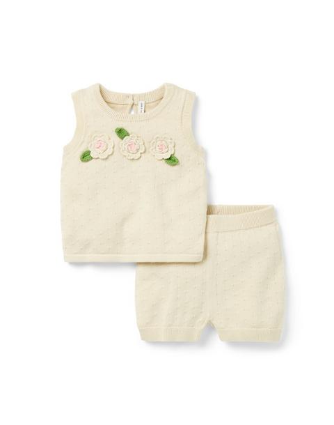 The Crochet Flower Matching Baby Set