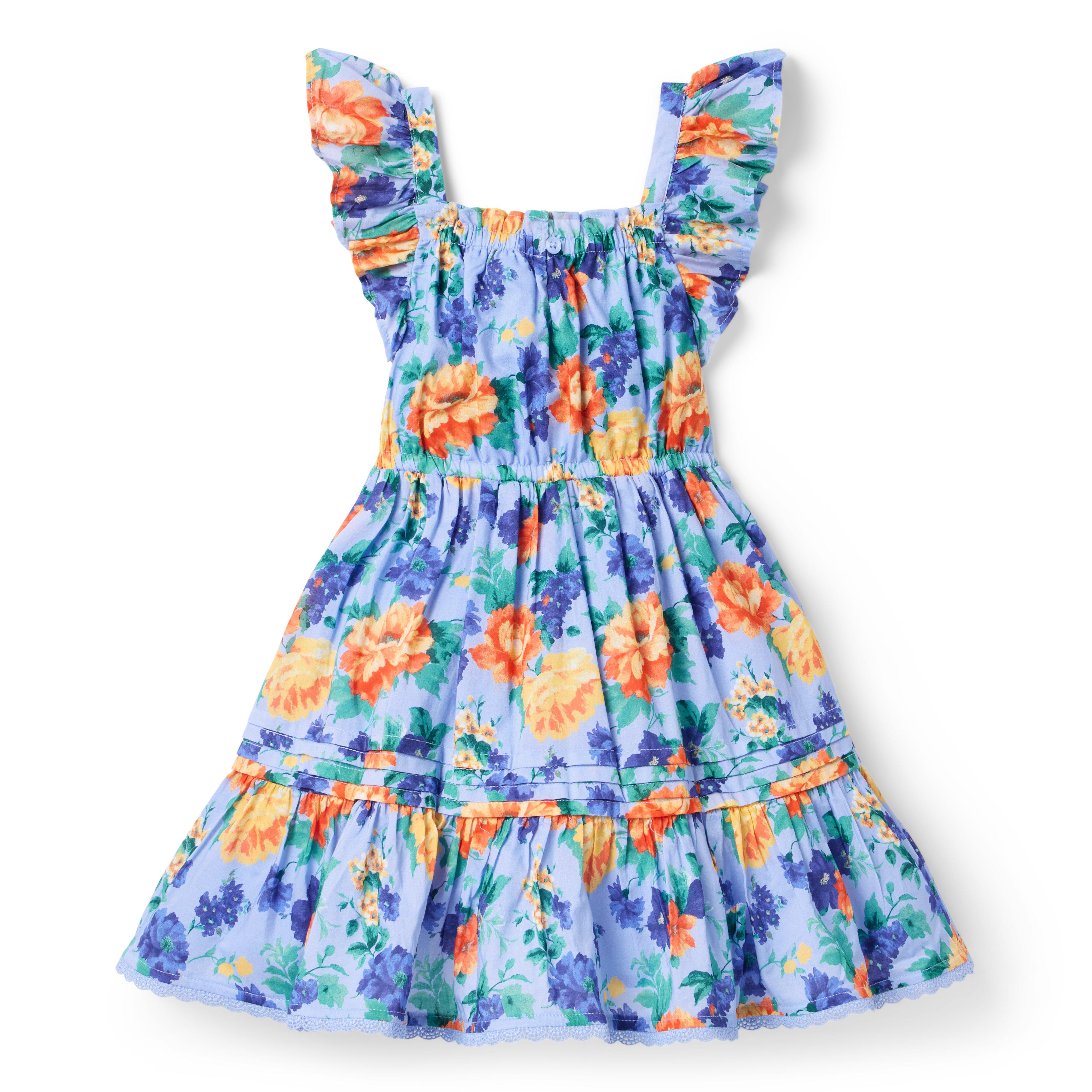 Floral Flutter Sleeve Pintuck Dress image number 2