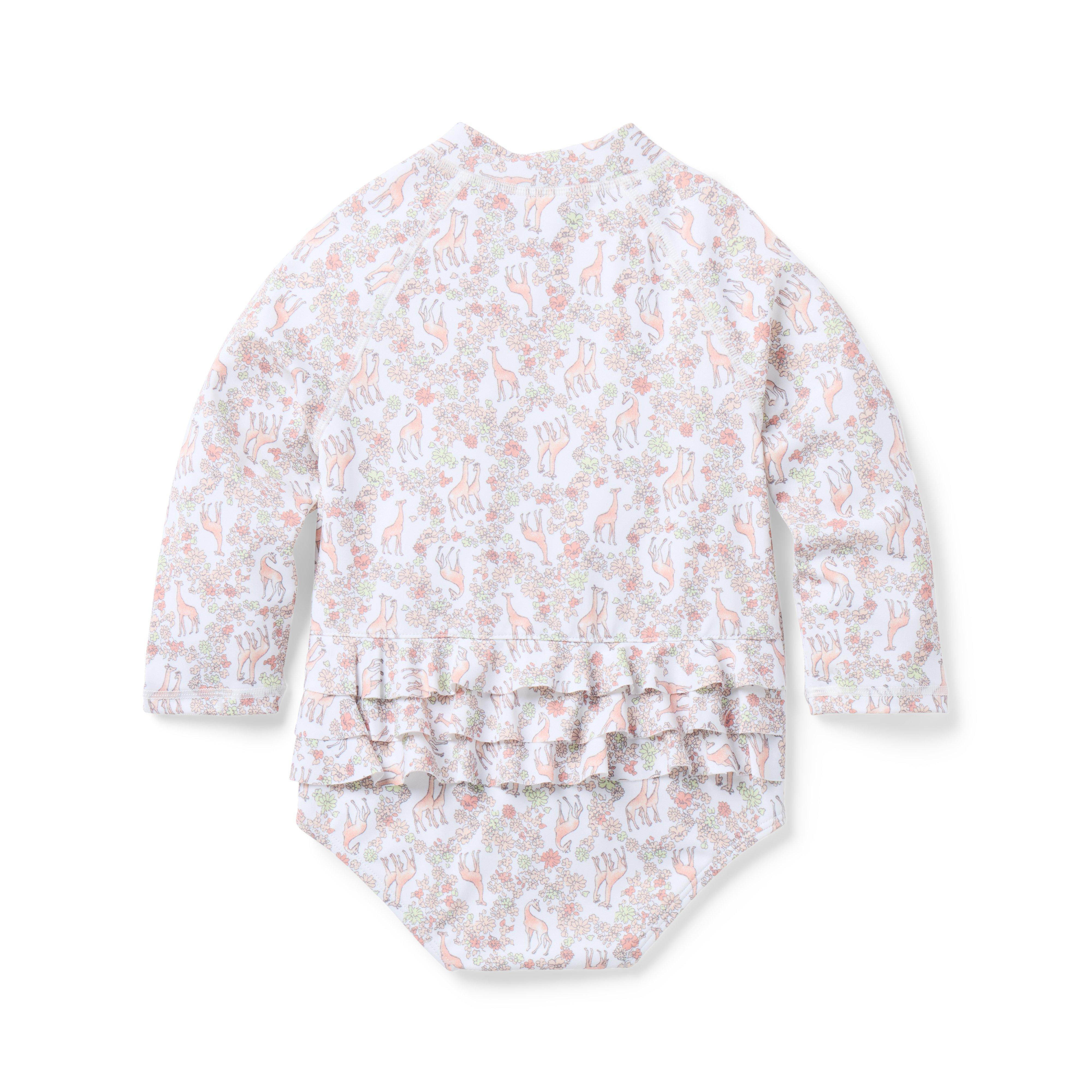 Baby Recycled Giraffe Ditsy Floral Rash Guard Swimsuit image number 2
