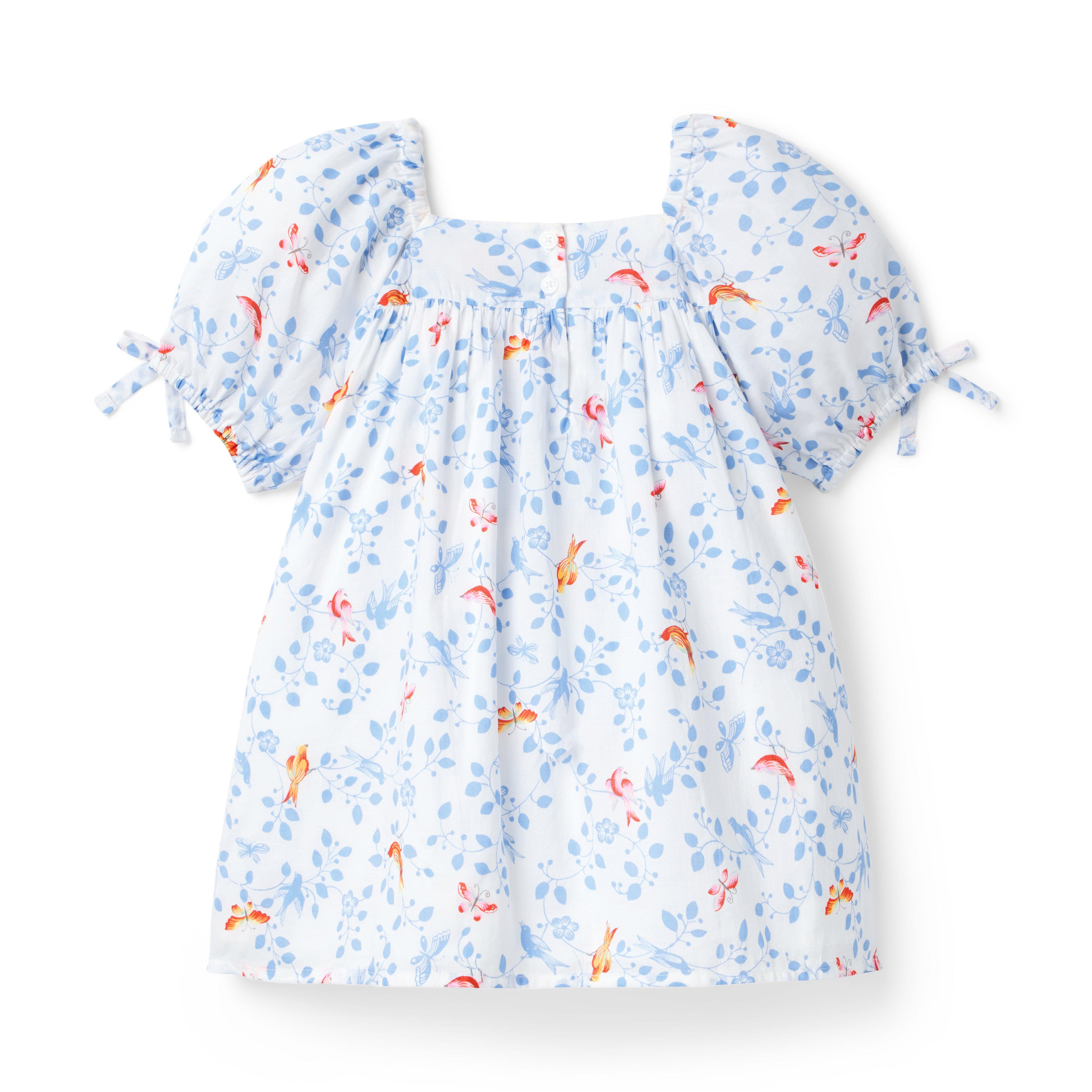 Bird Floral Puff Sleeve Dress image number 2