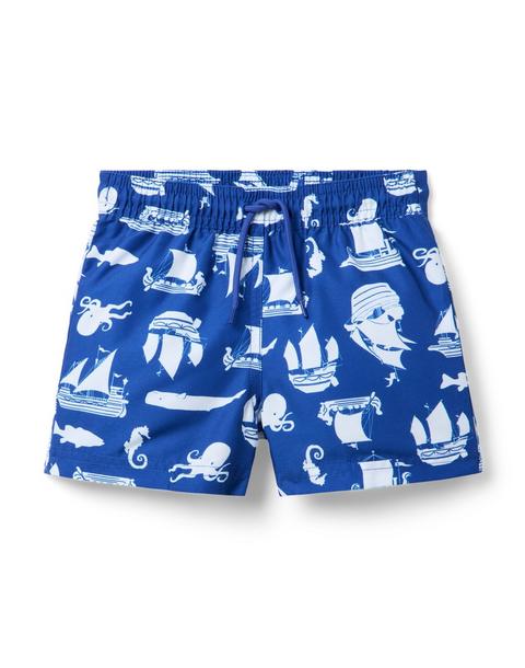 Recycled Pirate Ship Swim Trunk