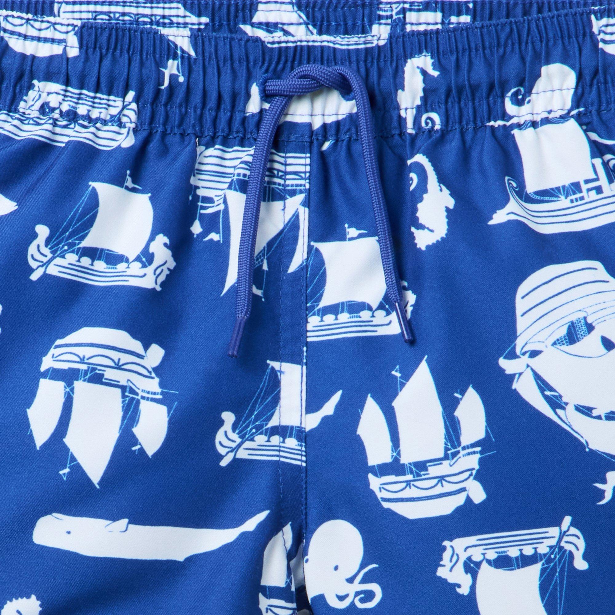 Recycled Pirate Ship Swim Trunk image number 1