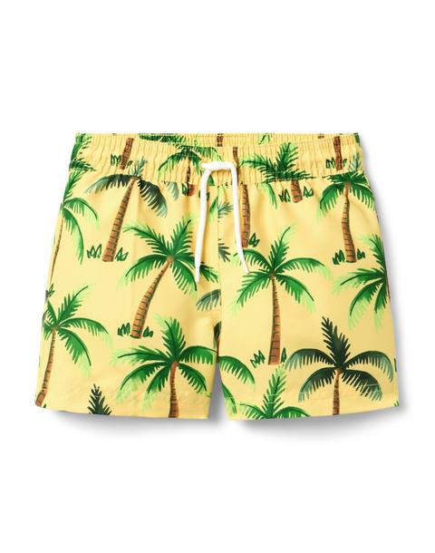 Recycled Palm Tree Swim Trunk