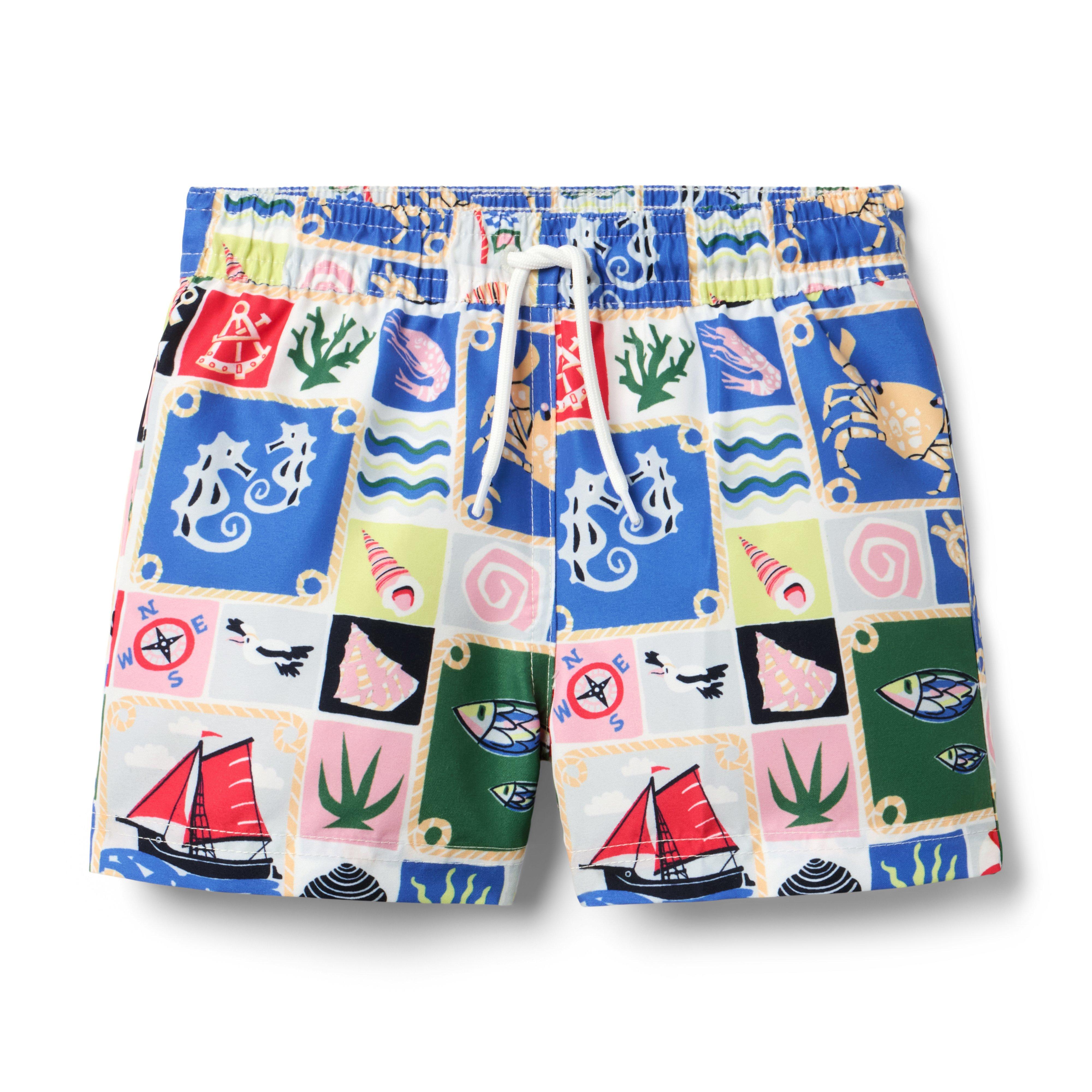 Recycled Nautical Swim Trunk