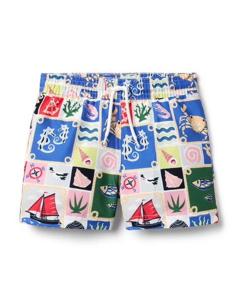 Recycled Nautical Swim Trunk