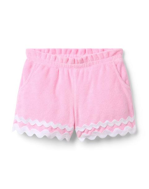 Terry Ric Rac Trim Short - Pinky Swear