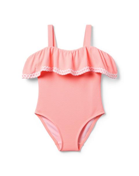 Recycled Textured Ruffle Swimsuit