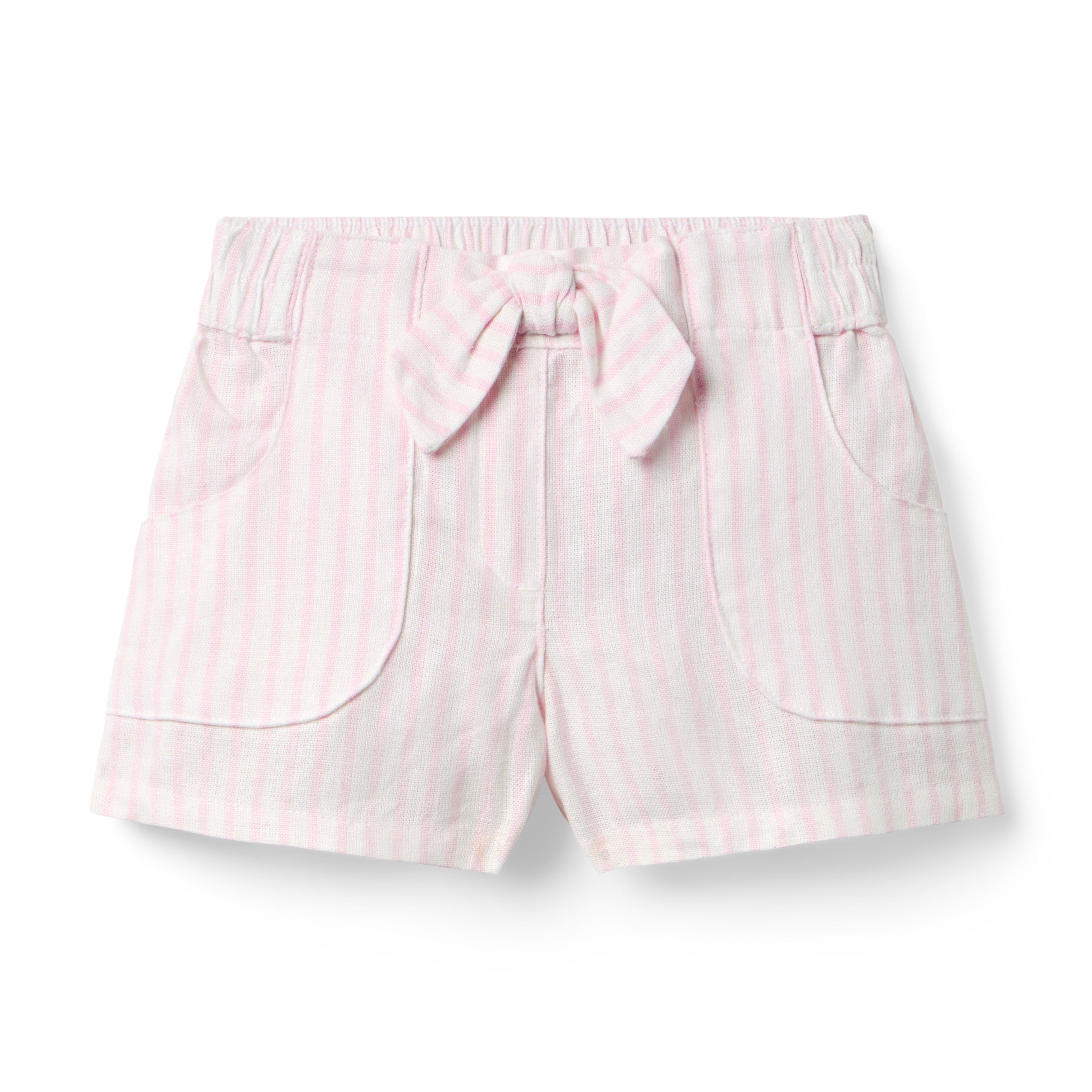 Linen-Cotton Striped Short