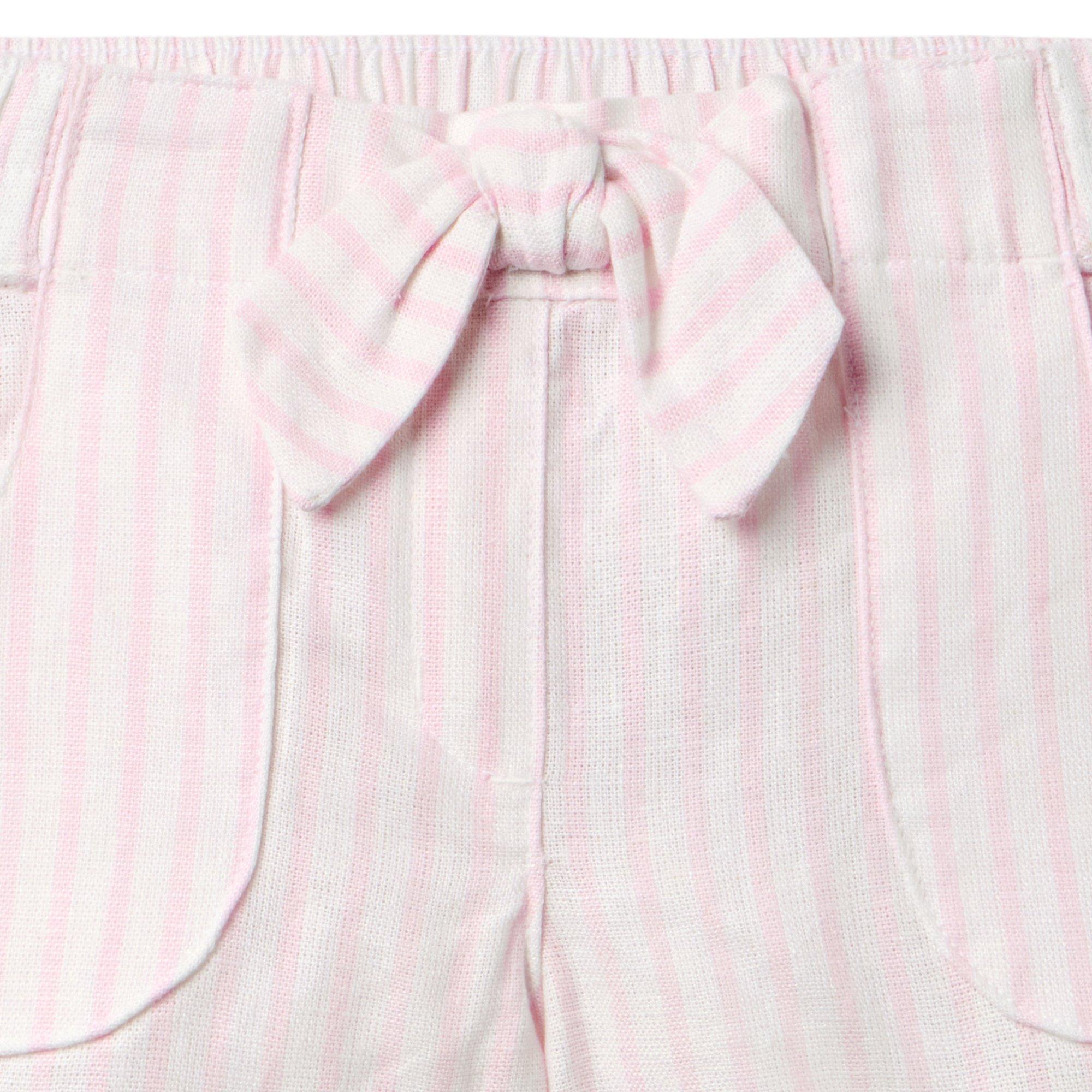 Linen-Cotton Striped Short image number 1