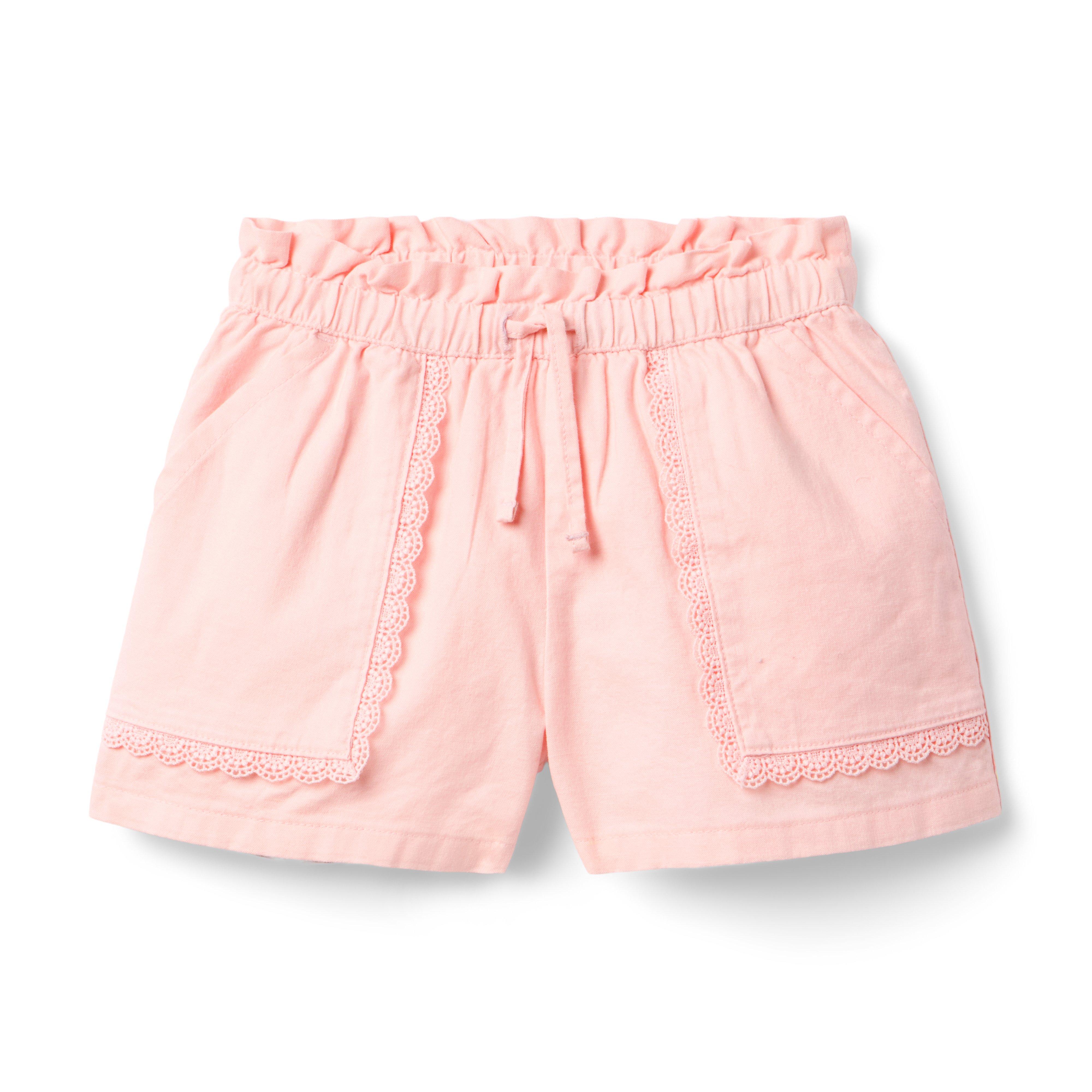 Lace Trim Canvas Short