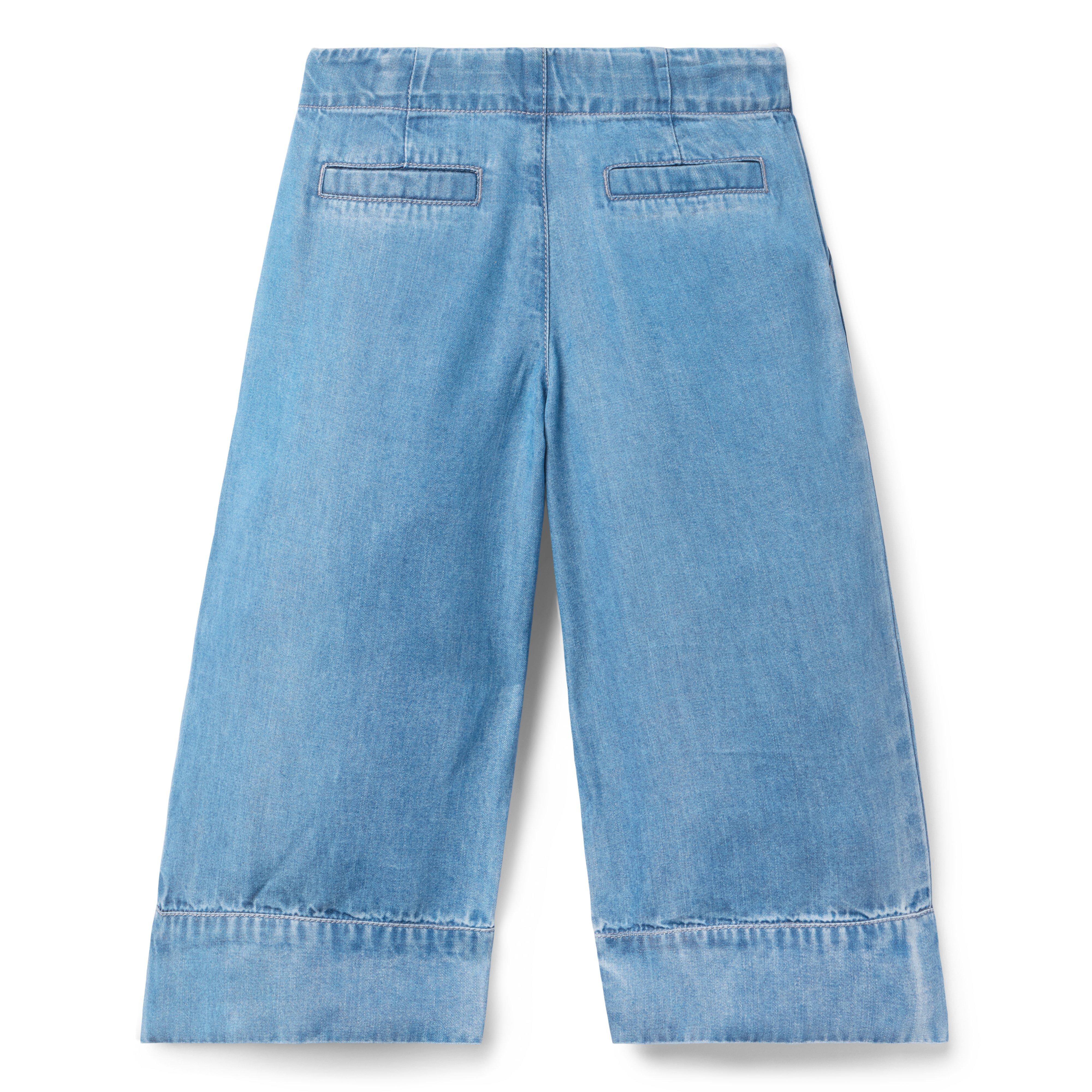 Chambray Wide Leg Pleated Pant image number 1