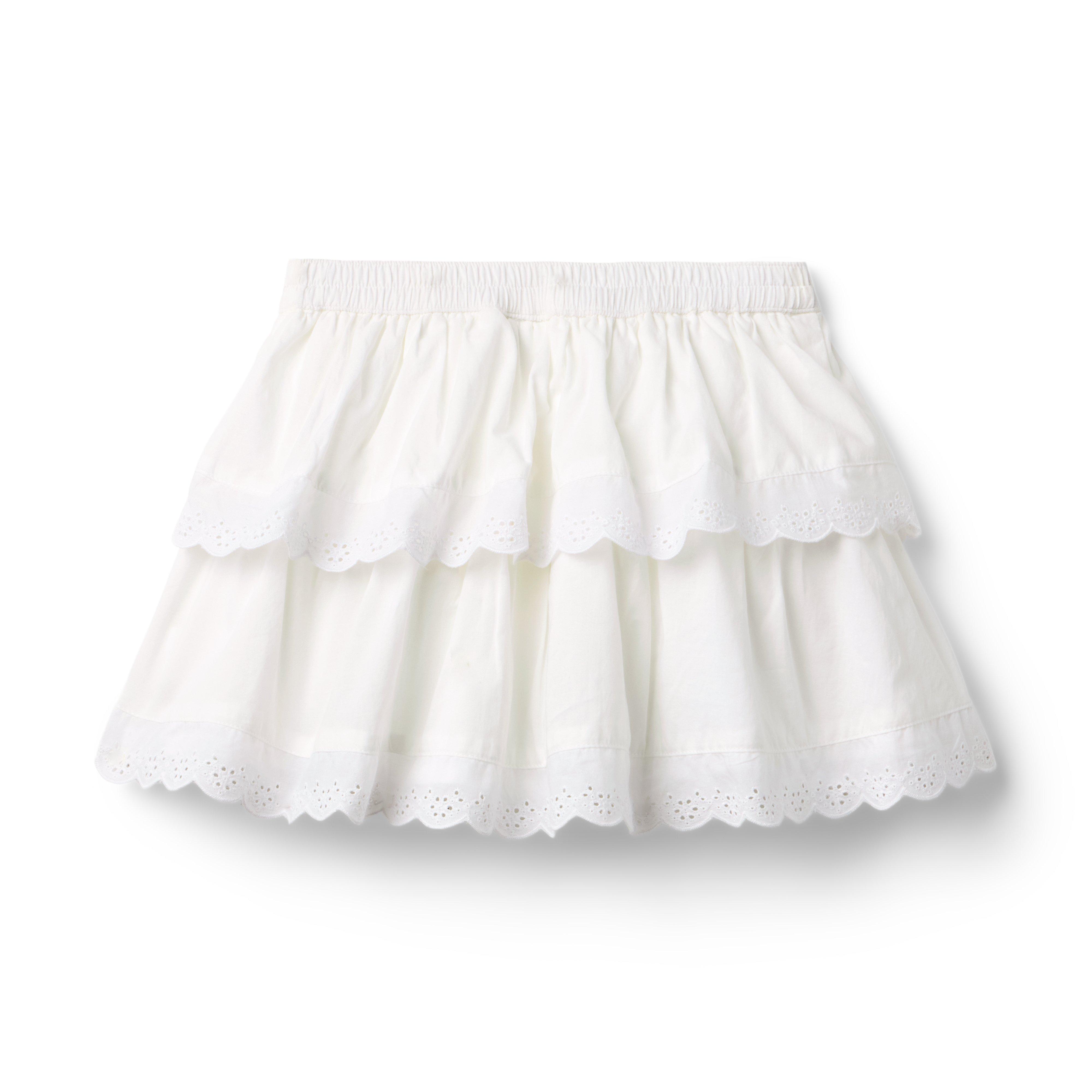 Eyelet Trim Tiered Skirt image number 1