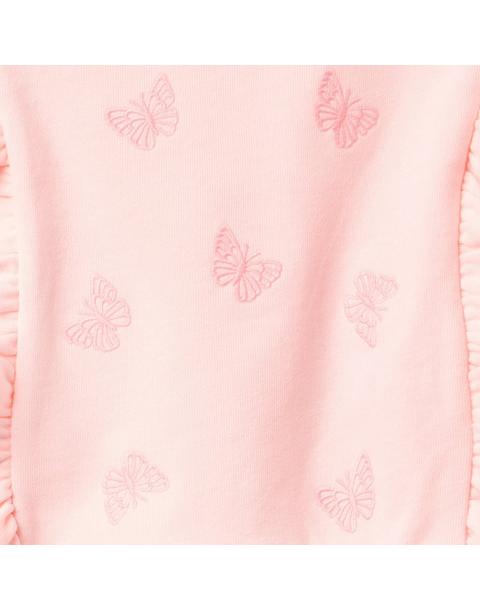 Embroidered Butterfly Ruffle Top
