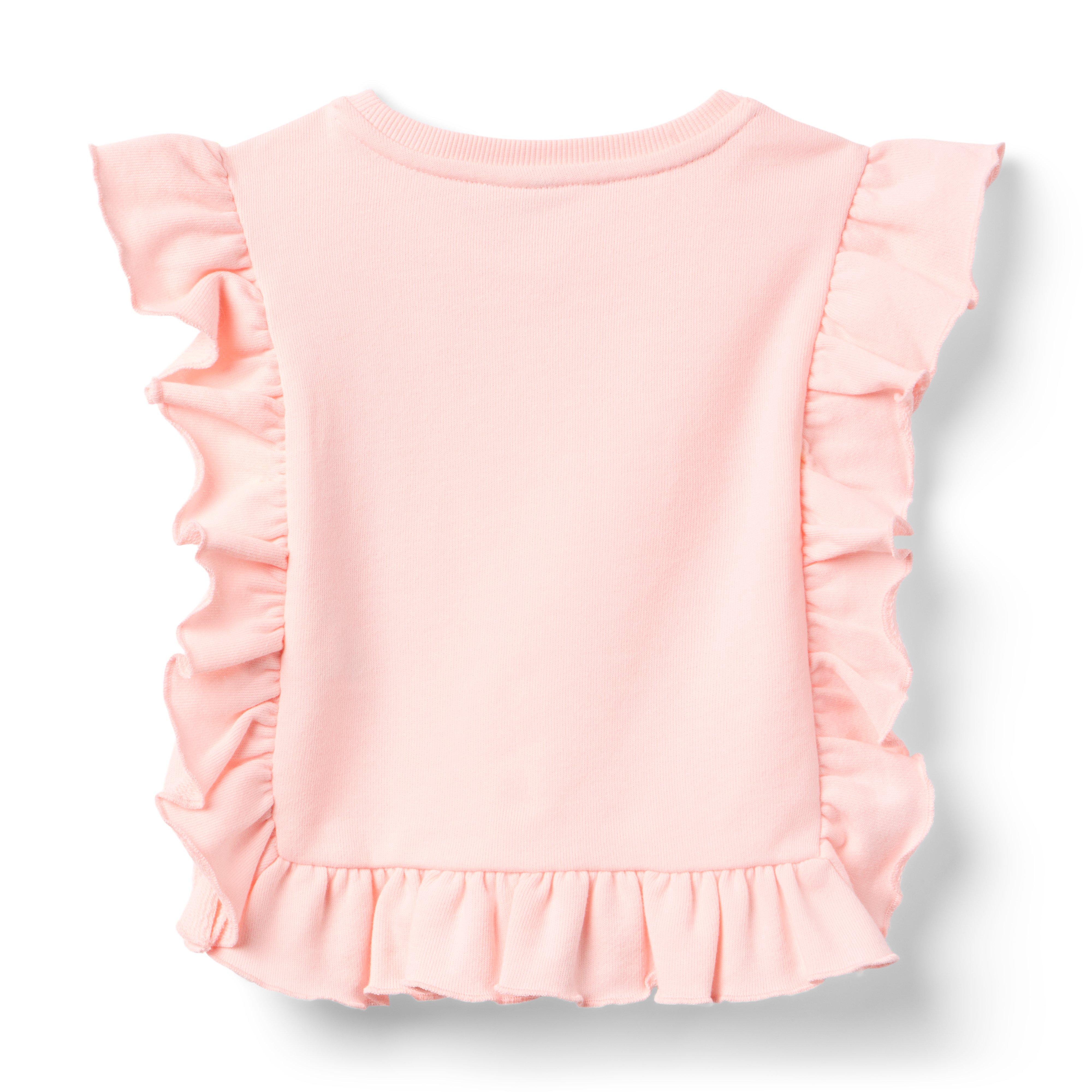 Embroidered Butterfly Ruffle Top image number 2