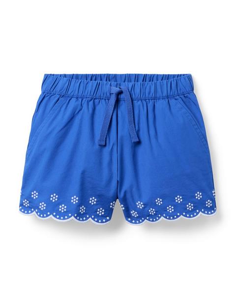 Embroidered Floral Hem Short