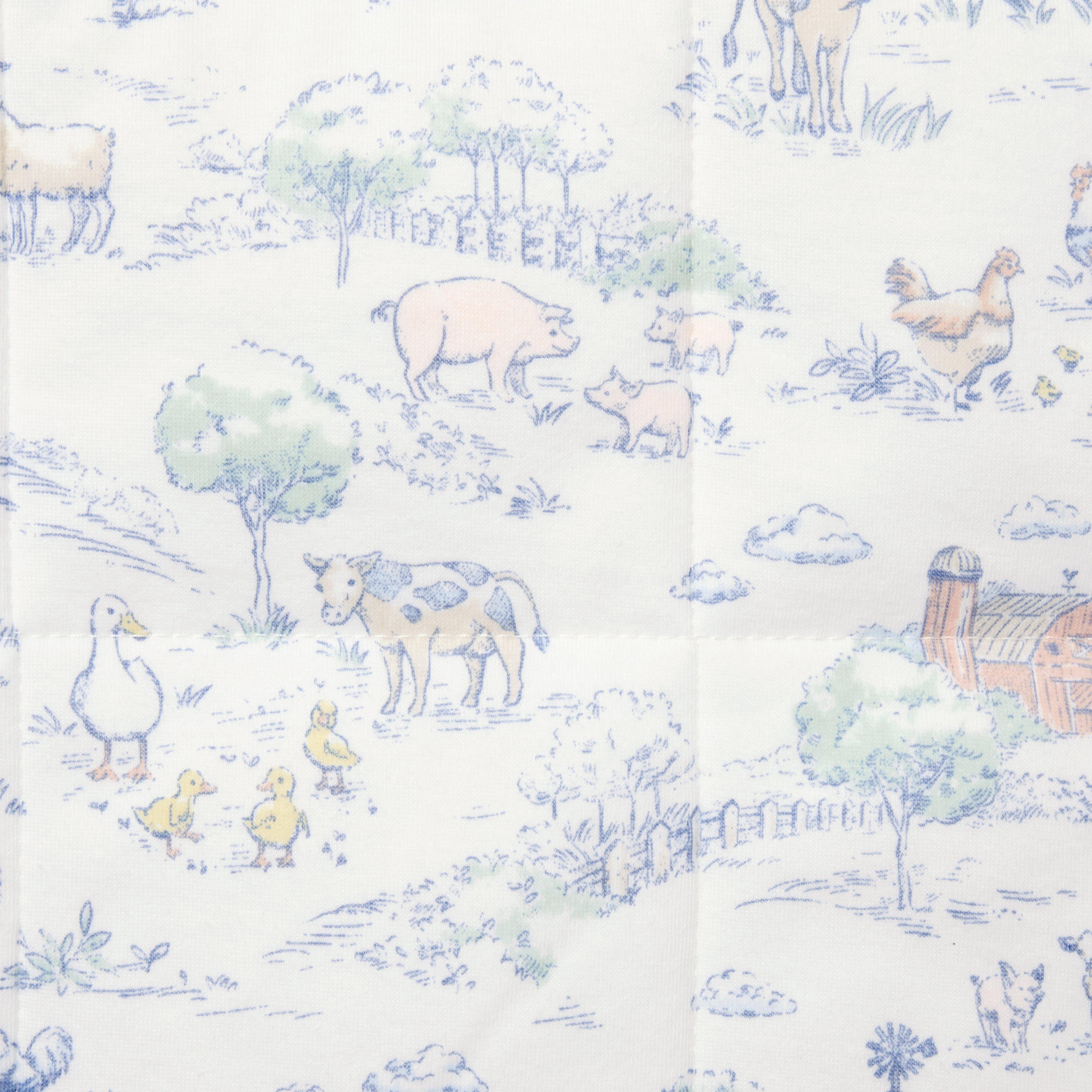 Baby Farm Animal Toile Quilted Blanket  image number 1