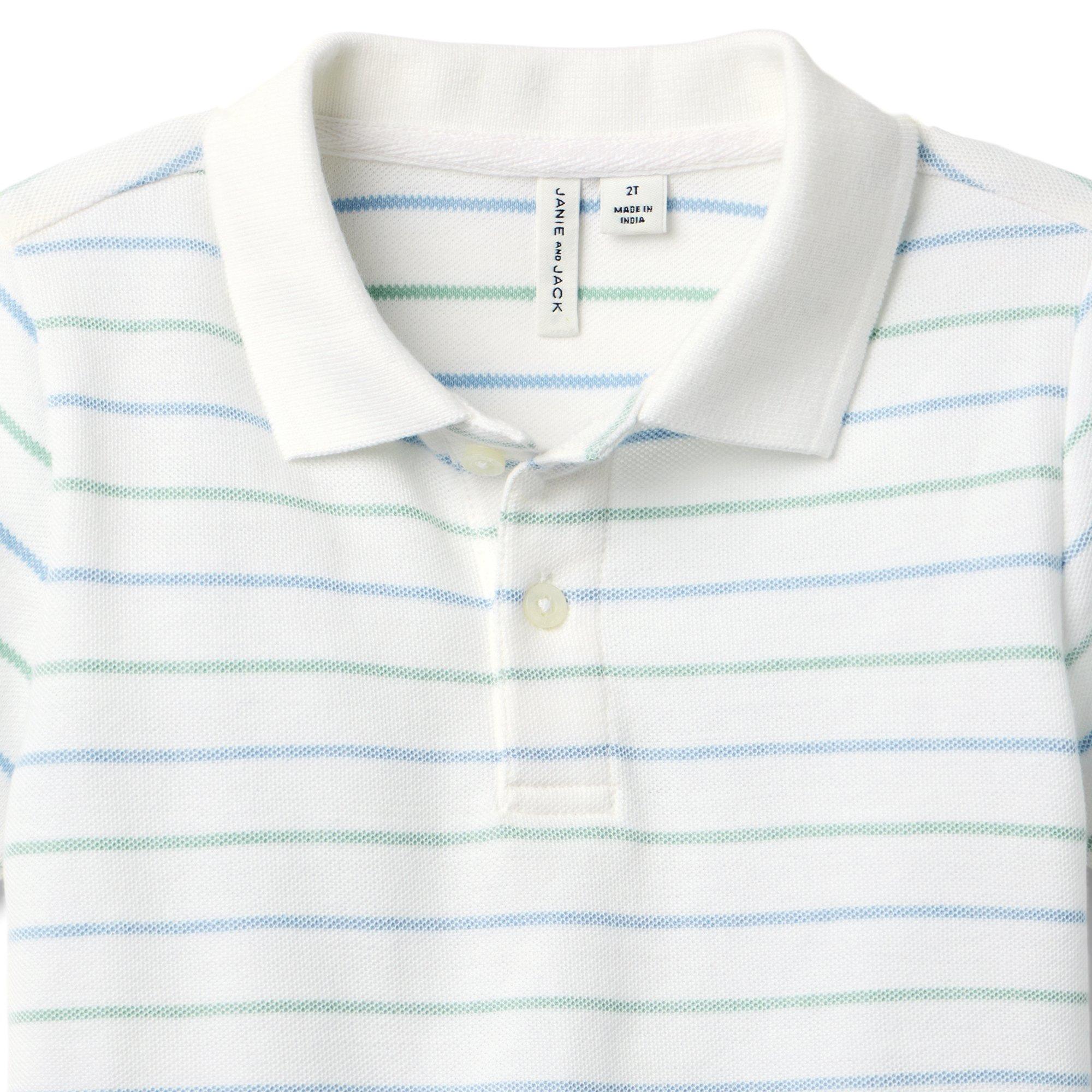 The Striped Pique Polo image number 1