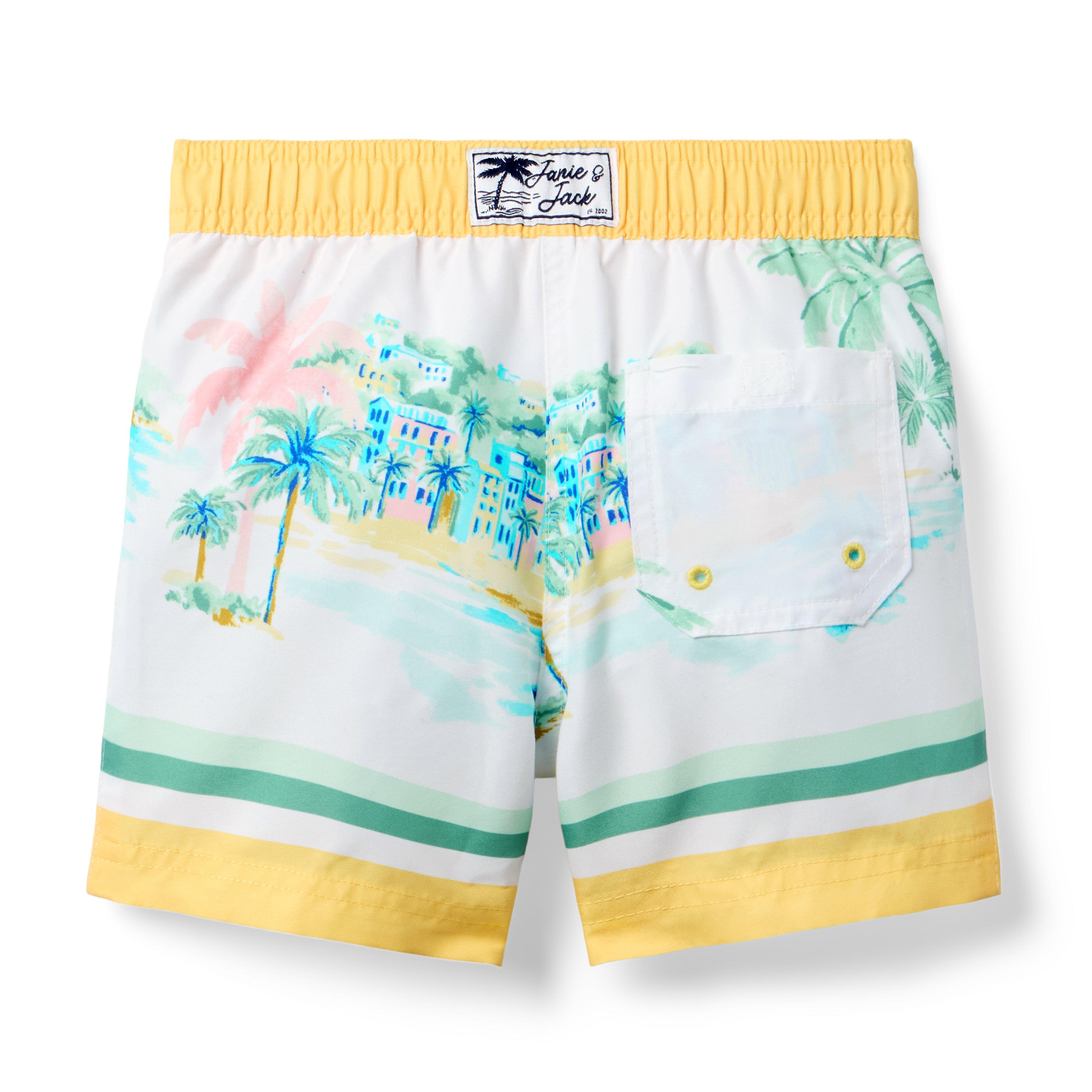 Recycled Vacation Border Swim Trunk image number 1