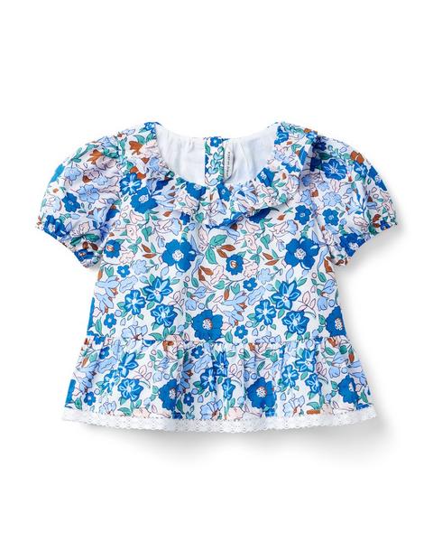 Floral Ruffle Peplum Top