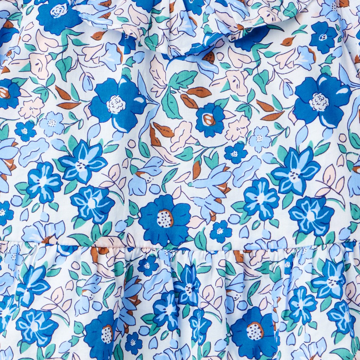 Топ Janie and Jack Floral Ruffle Peplum для девочек, цвет: Синий с принтом — фото 3