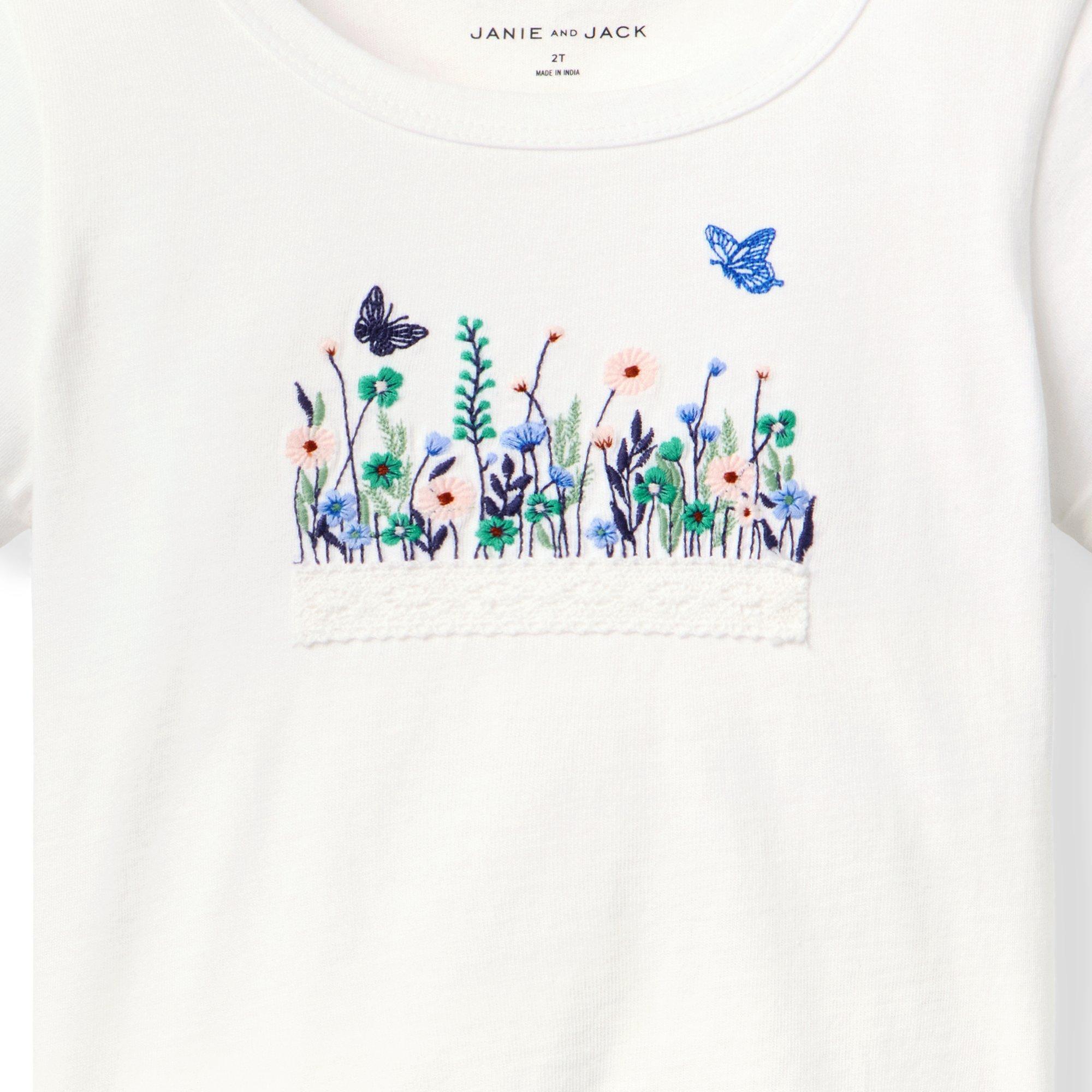 Embroidered Floral Tee image number 2